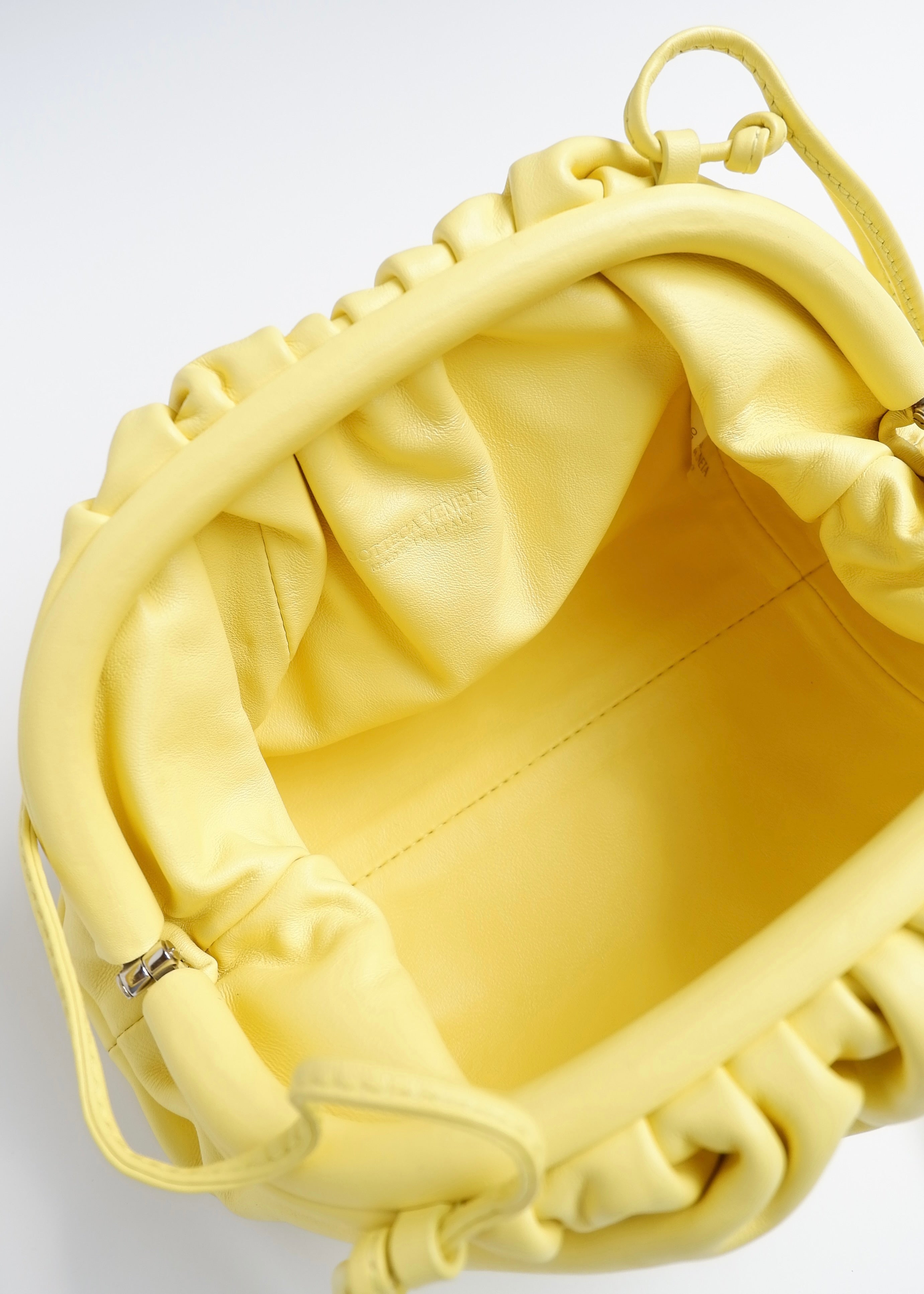 Authentic Preowned Bottega Veneta Yellow Leather Small The Pouch Crossbody
