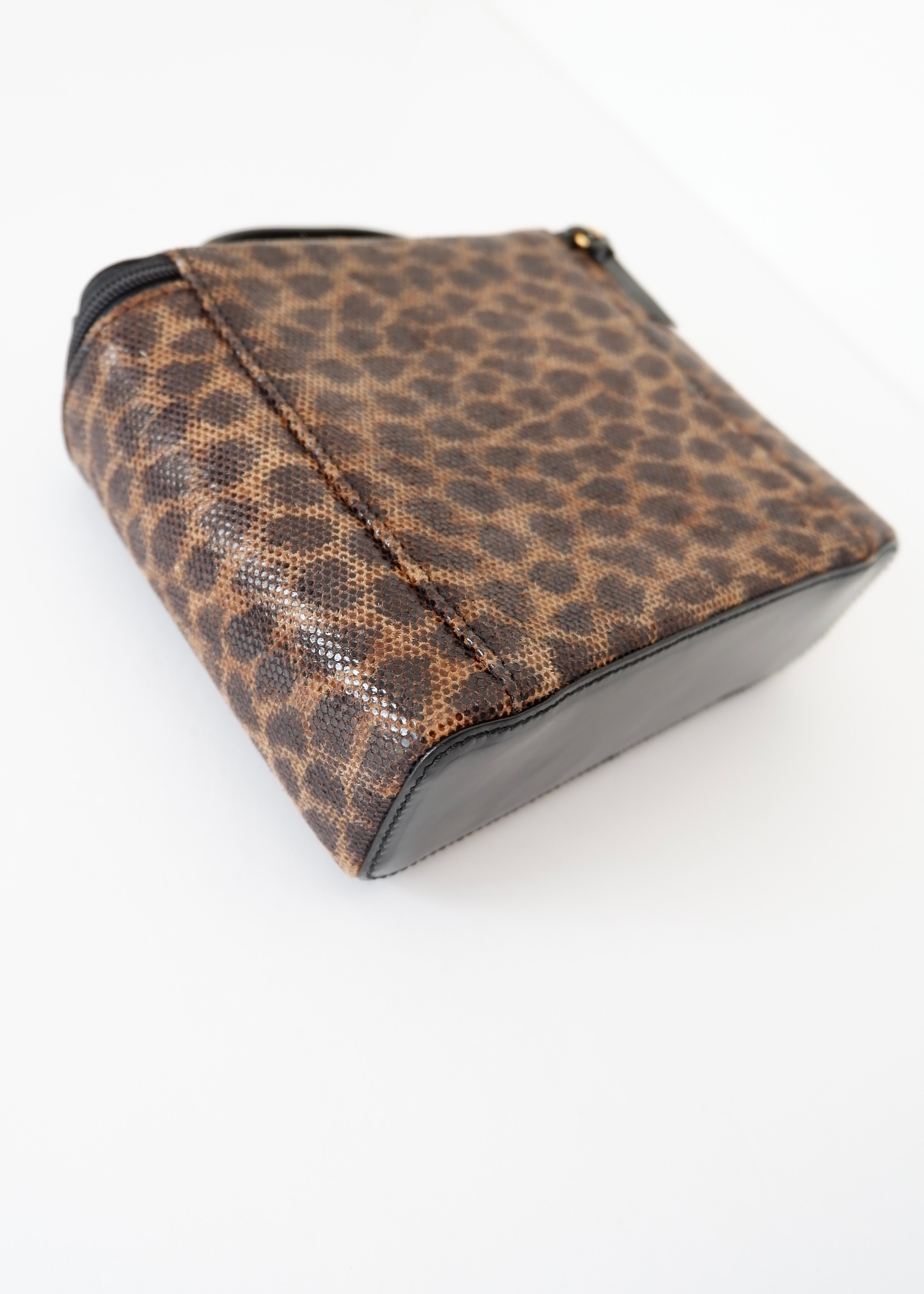 Authentic Preowned Vintage Loewe Animal Print Top Handle Vanity Bag