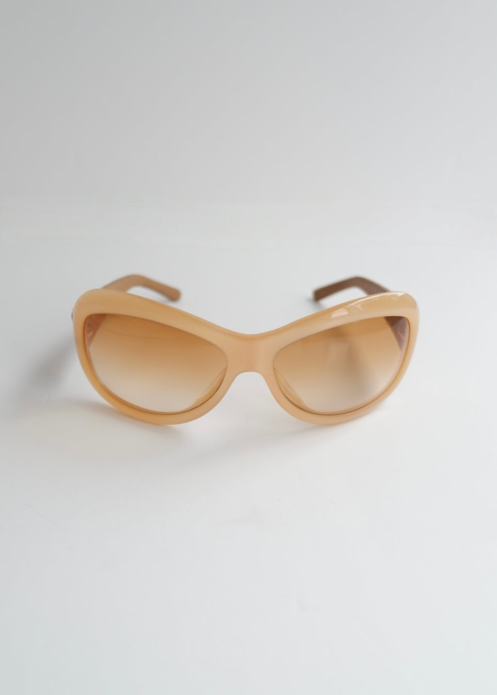 Authentic Preowned VIntage Chanel Beige Square Frame Sunglasses