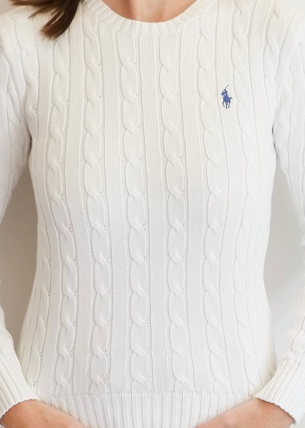 Authentic Preowned Polo Ralph Lauren White Cable Knit Sweater - S