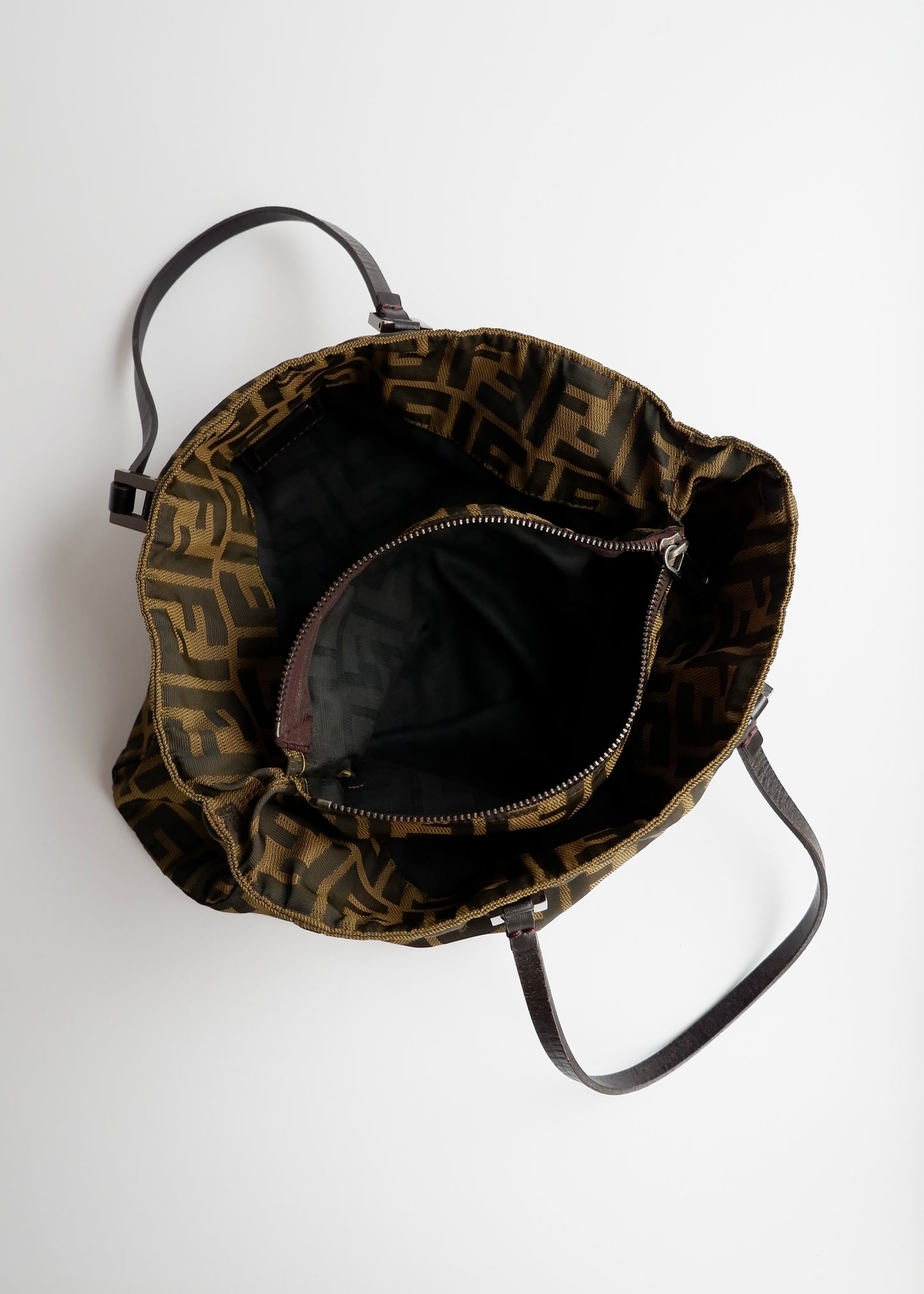 Authentic Preowned Vintage Fendi Brown Zucca Canvas Handbag