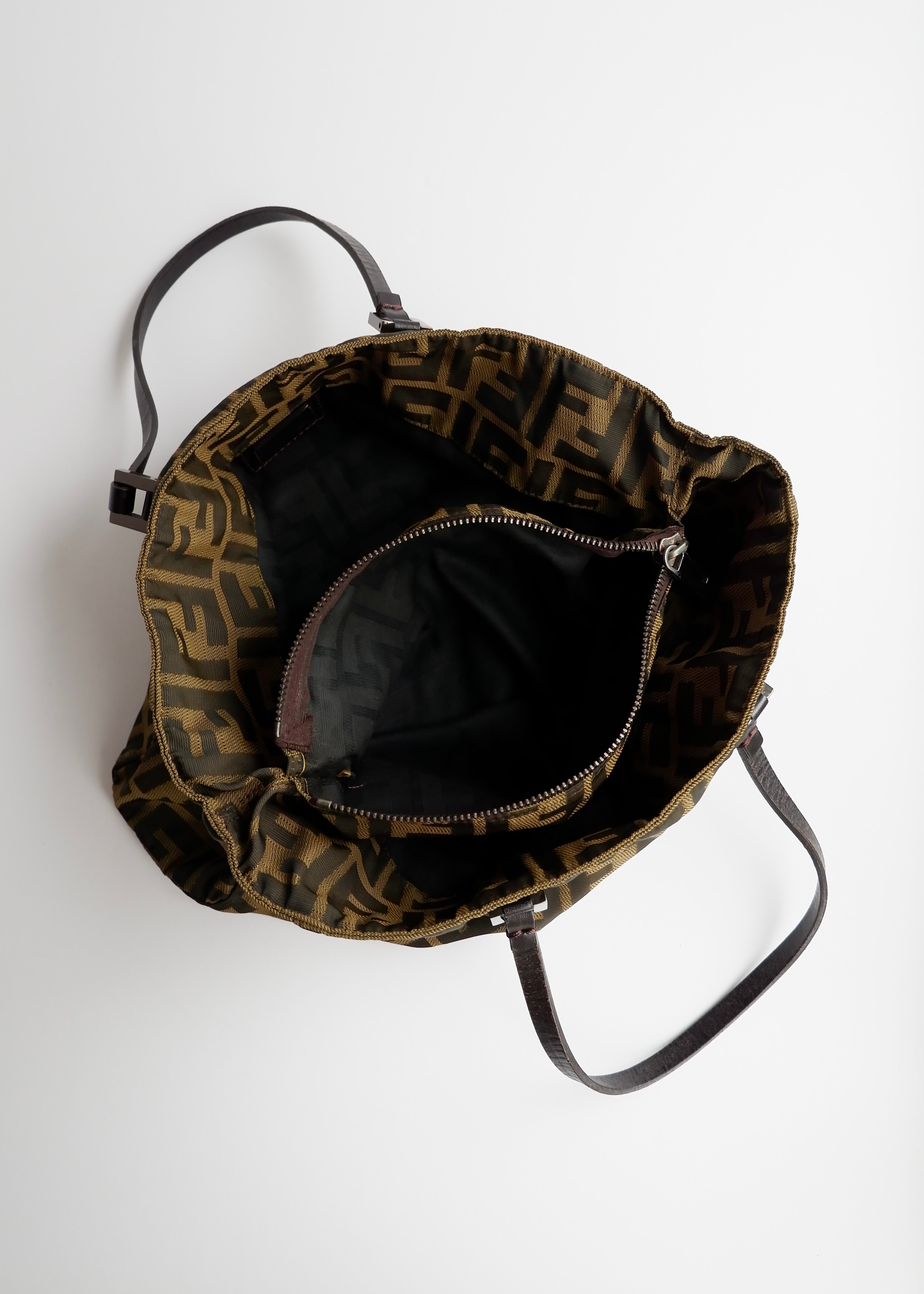 Sac à main Fendi d'occasion authentique vintage en toile Zucca marron