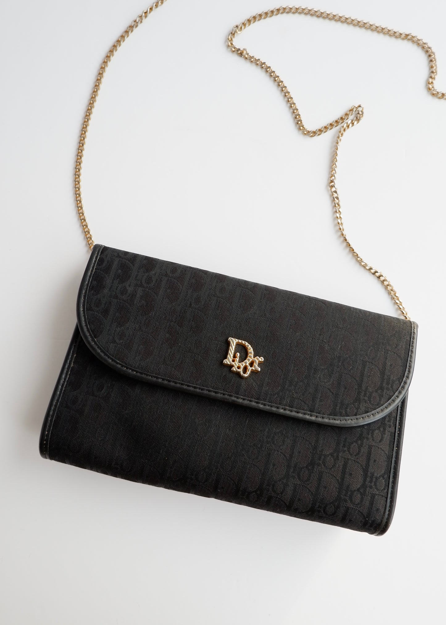 Authenti Preowned Vintage Dior Black Trotter Chain Shoulder Bag