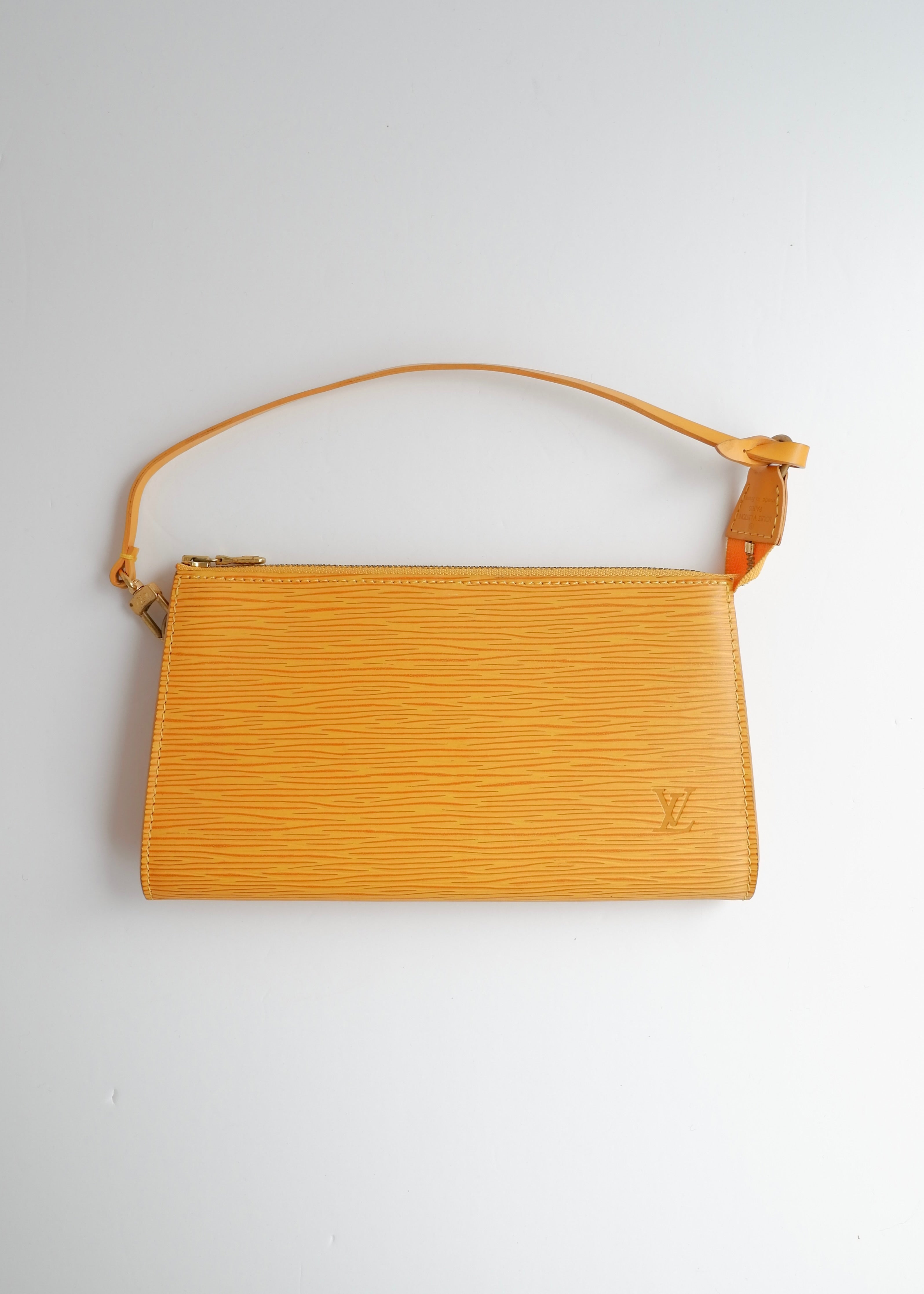 Preowned Louis Vuitton Yellow Epi Leather Pochette Shoulder Bag