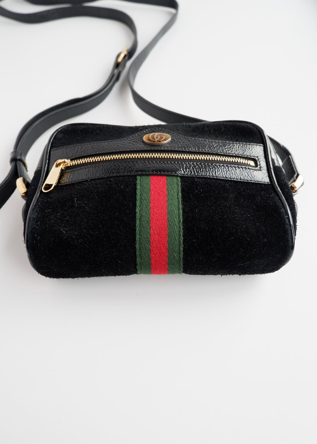 Authentic Preowned Gucci Black Suede Ophidia Mini Crossbody Bag