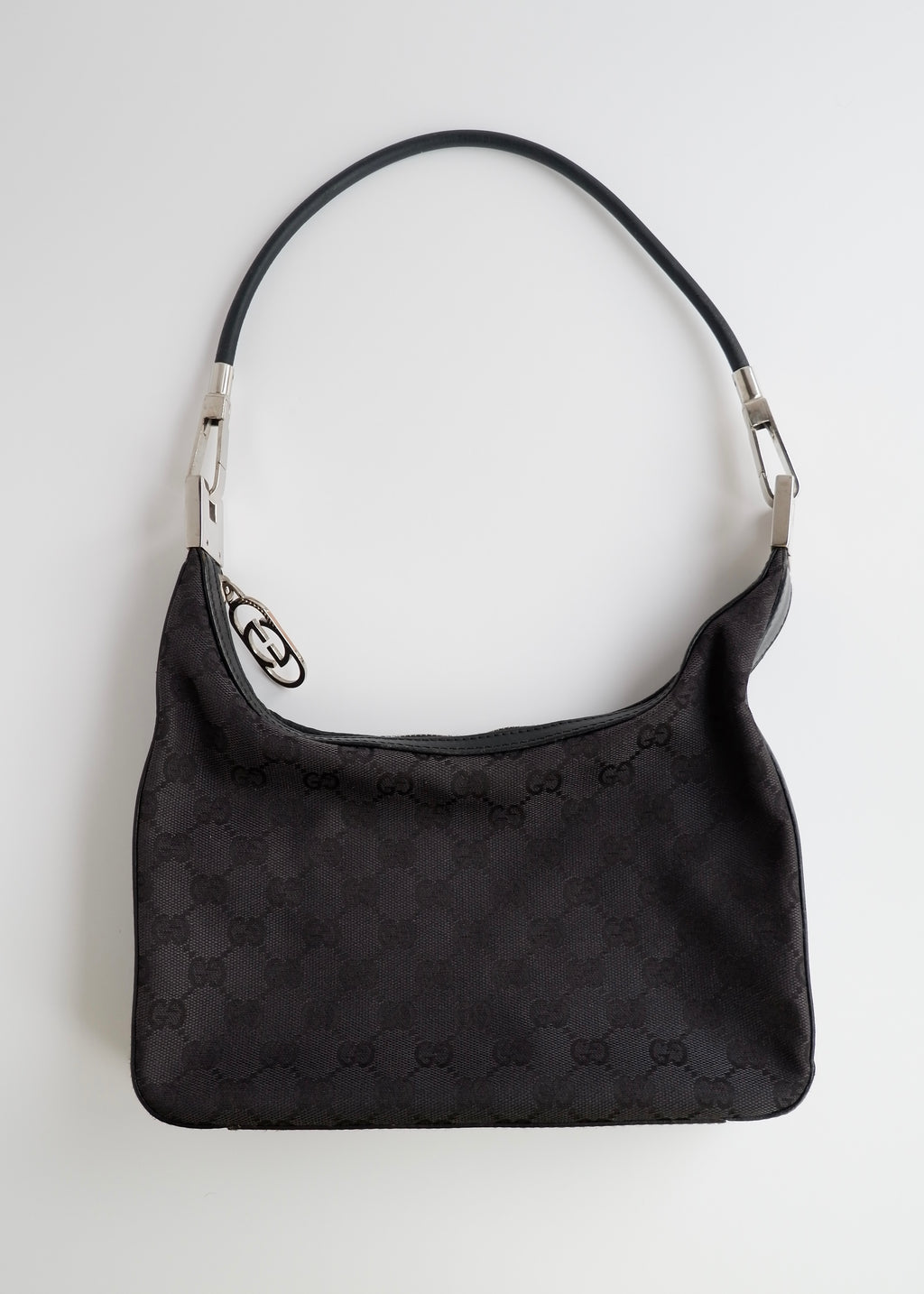 Authentic Preowned Gucci Black GG Canvas Shoulder Bag