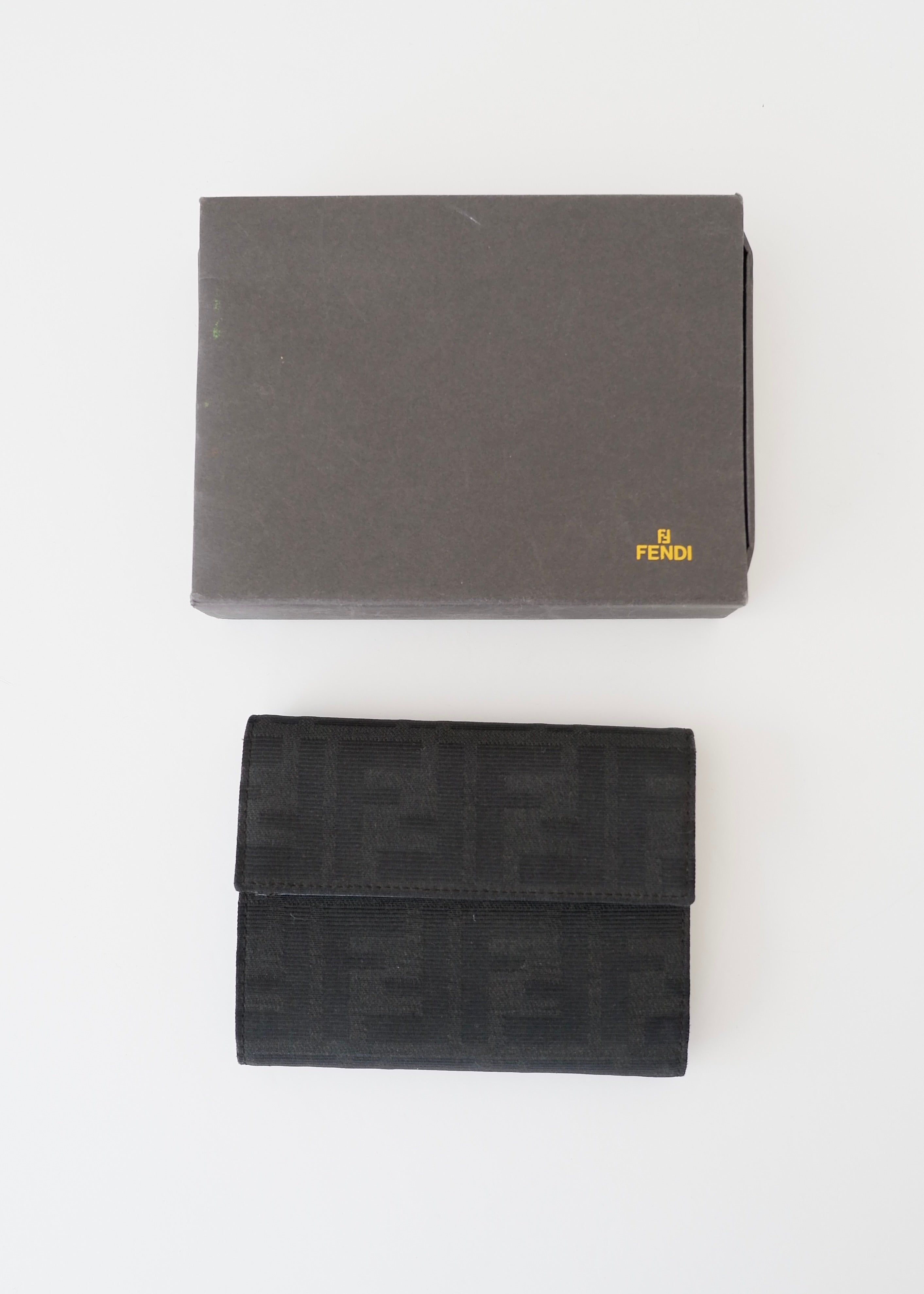 Authentic Preowned FendiBlack Zucca Canvas Bi-Fold Wallet