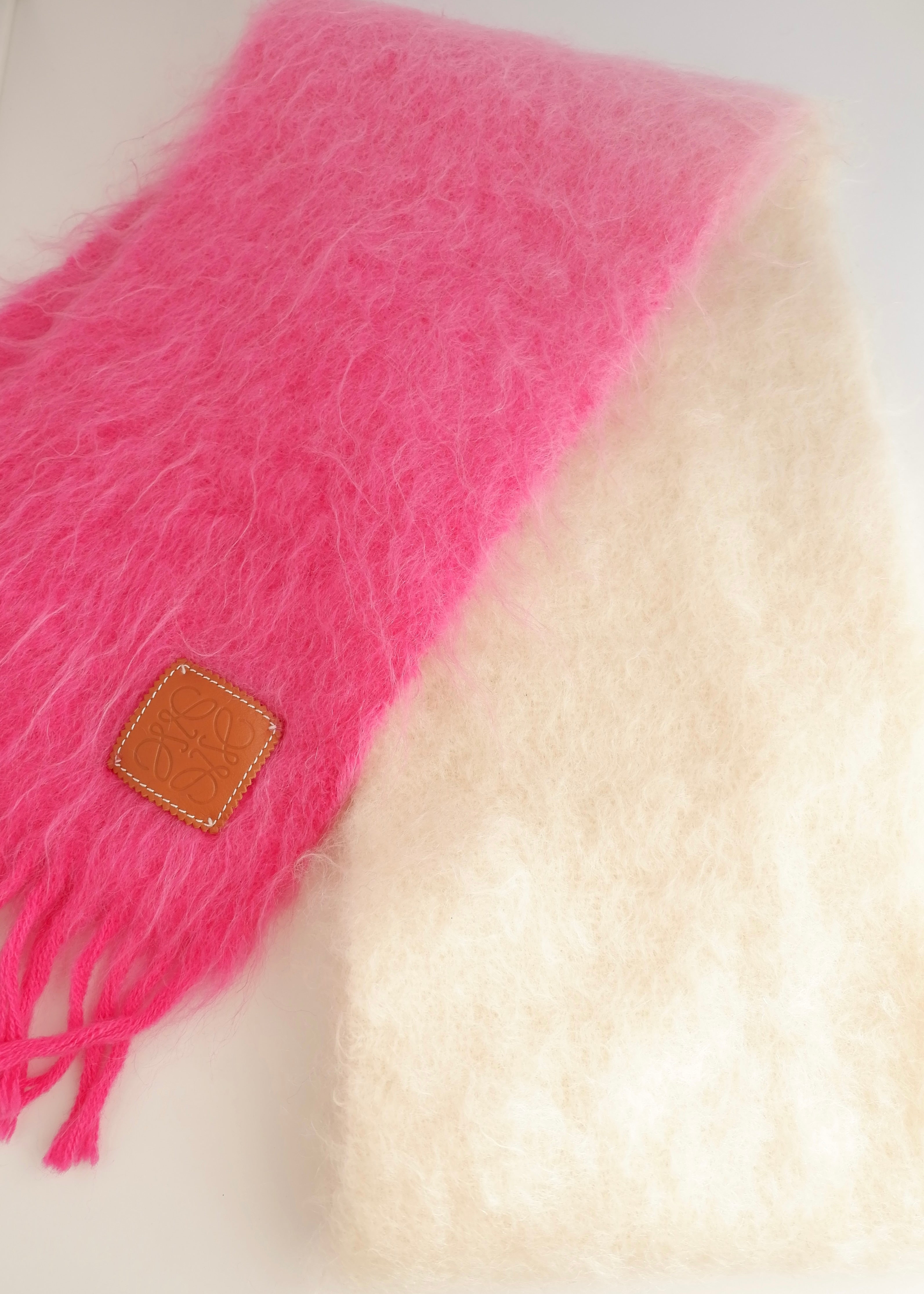 Authentic Preowned Loewe Pink Mohair Scarf