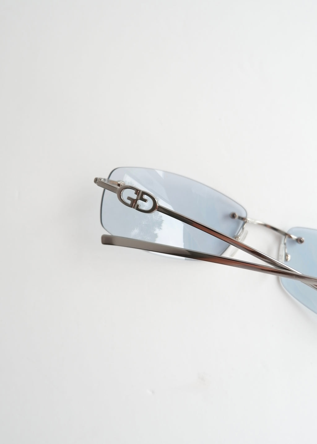 Authentic Preowned Vintage Gucci Light Blue Clear Lense Sunglases