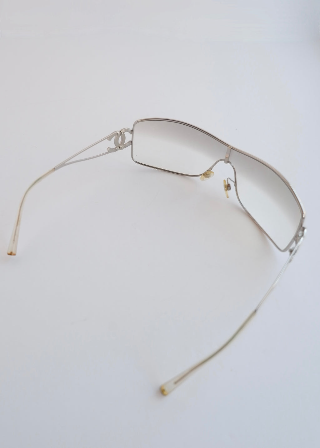 Authentic Preowned Vintage Chanel Transparent Crystal CC Logo Sunglasses