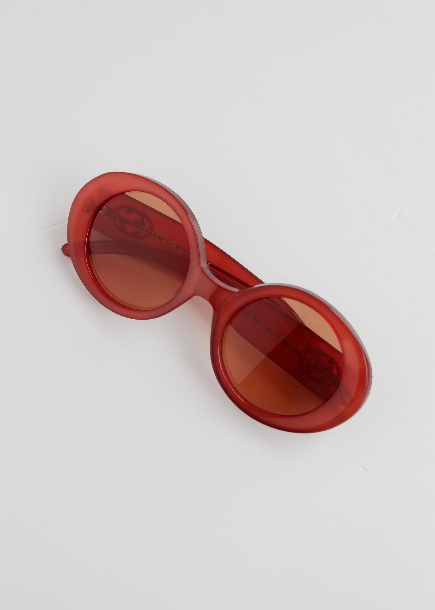 Authentic Preowned Gucci Red Round Frame Sunglasses