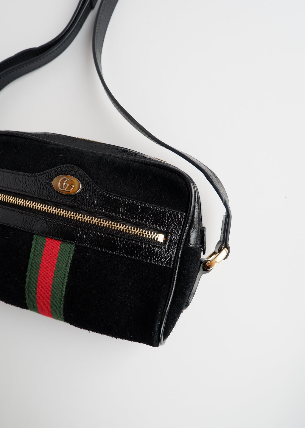 Authentic Preowned Gucci Black Suede Ophidia Mini Crossbody Bag