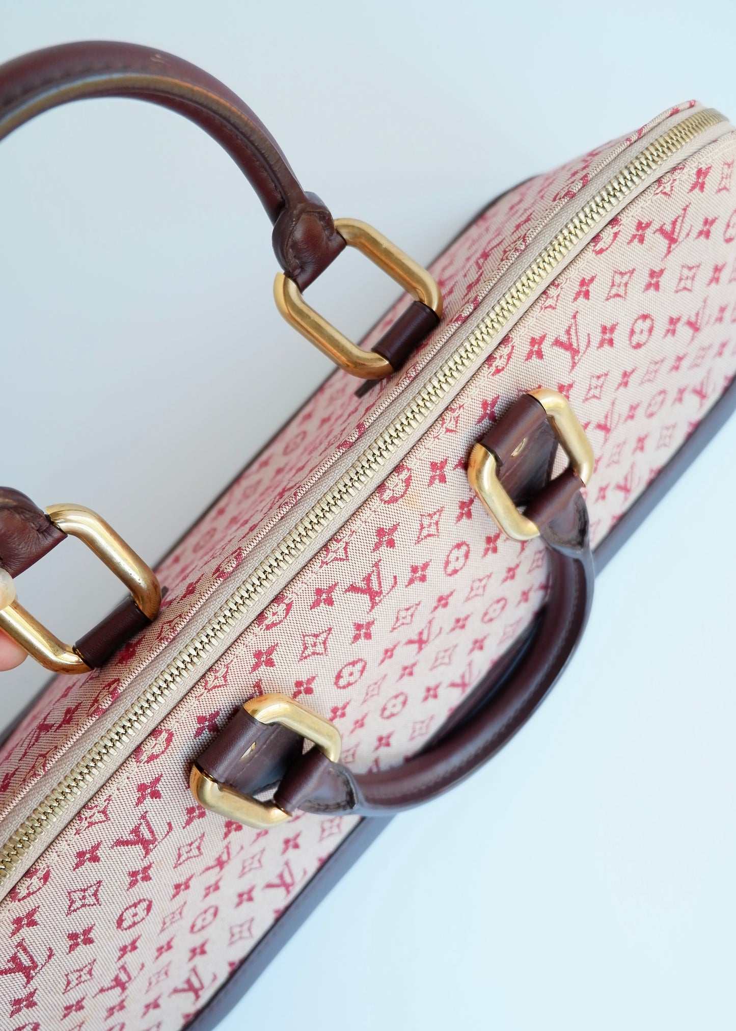Authentic Preowned Louis Vuitton Burgundy Mini Lin Long Alma
