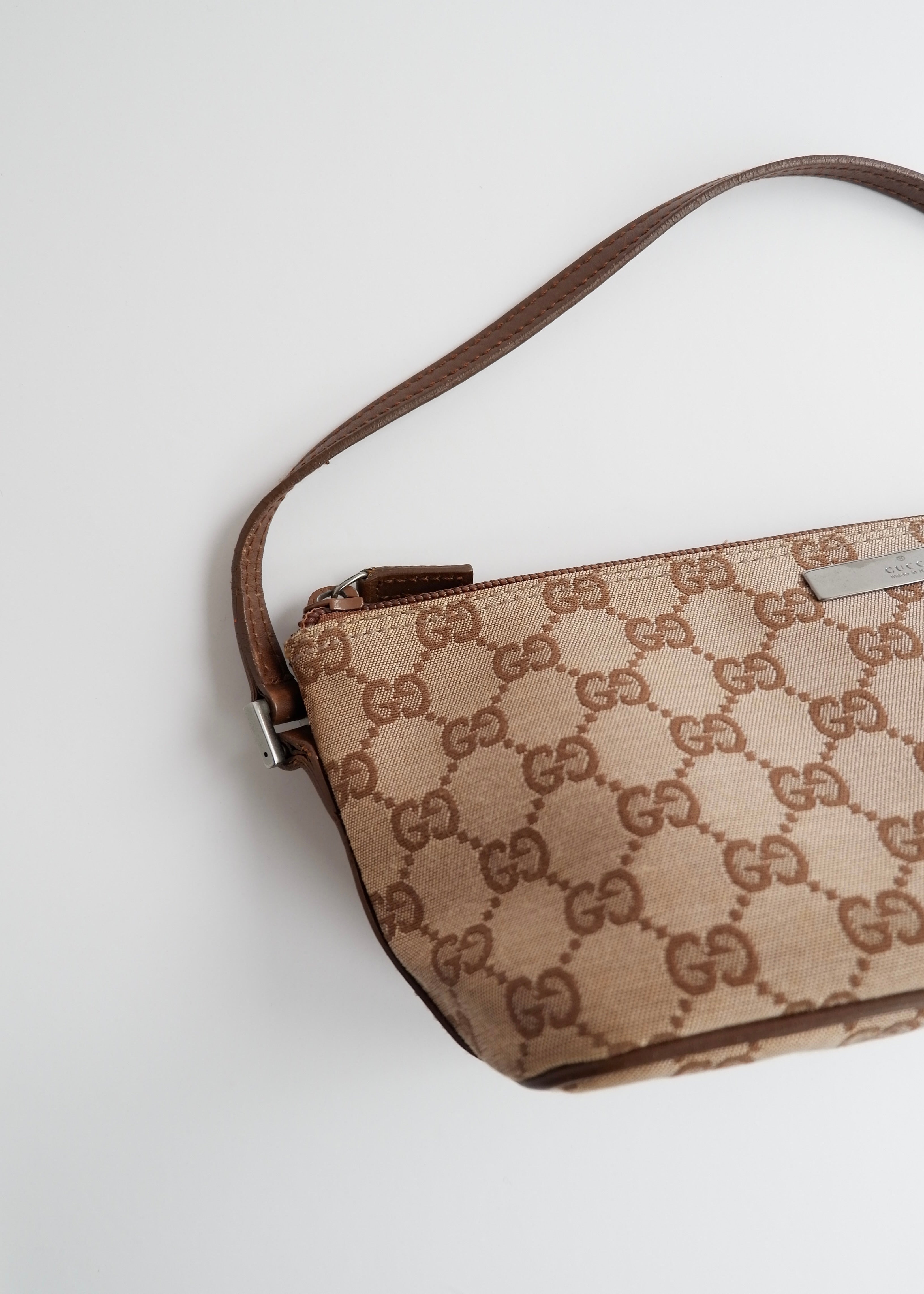 Authentic Preowned Gucci Brown GG Canvas Boat Pochette