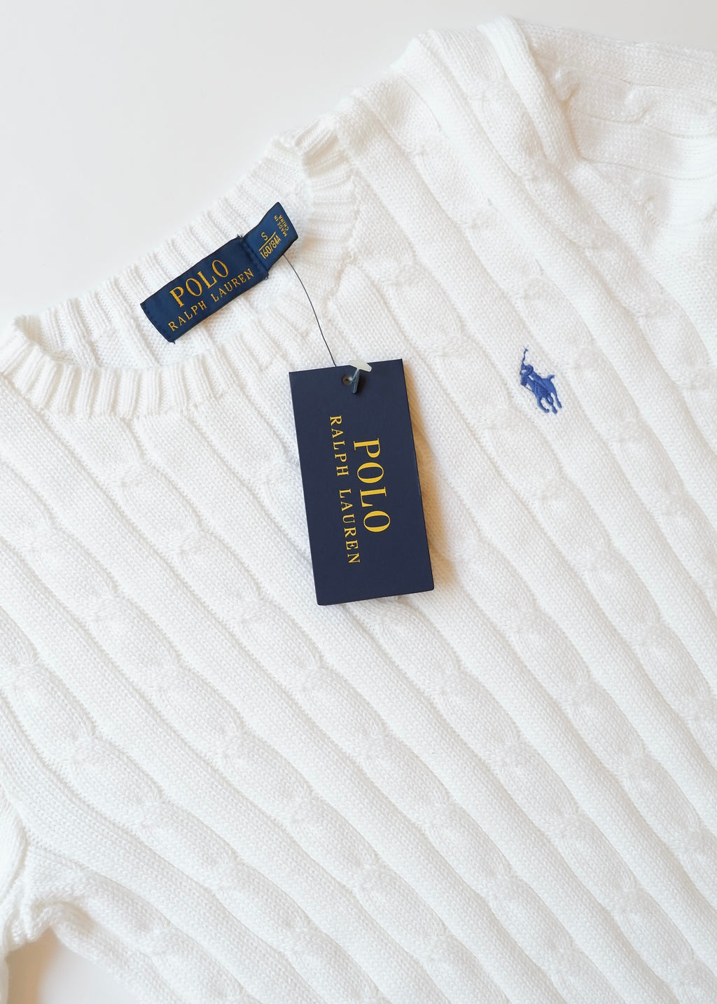 Authentic Preowned Polo Ralph Lauren White Cable Knit Sweater - S