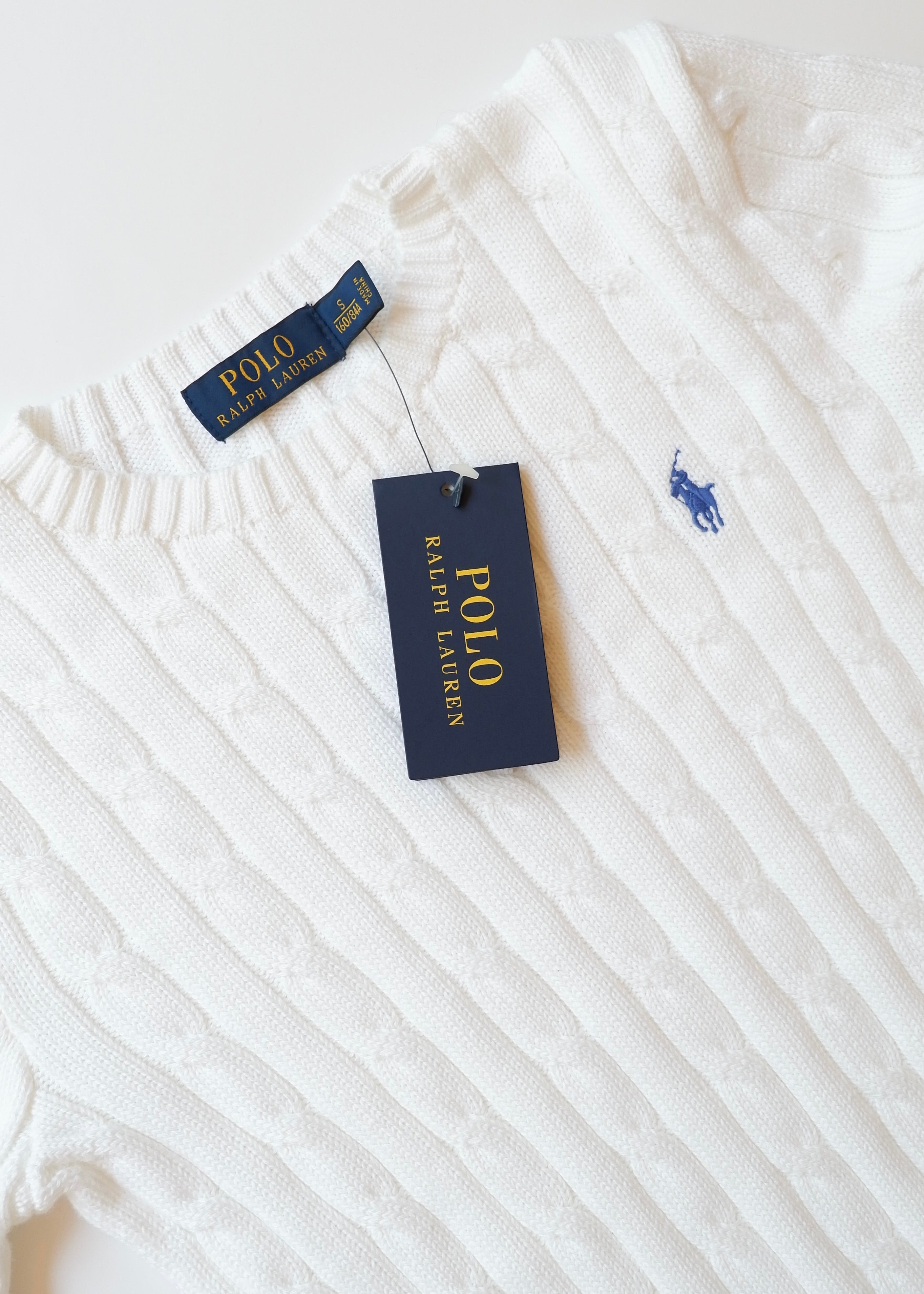 Authentic Preowned Polo Ralph Lauren White Cable Knit Sweater - S