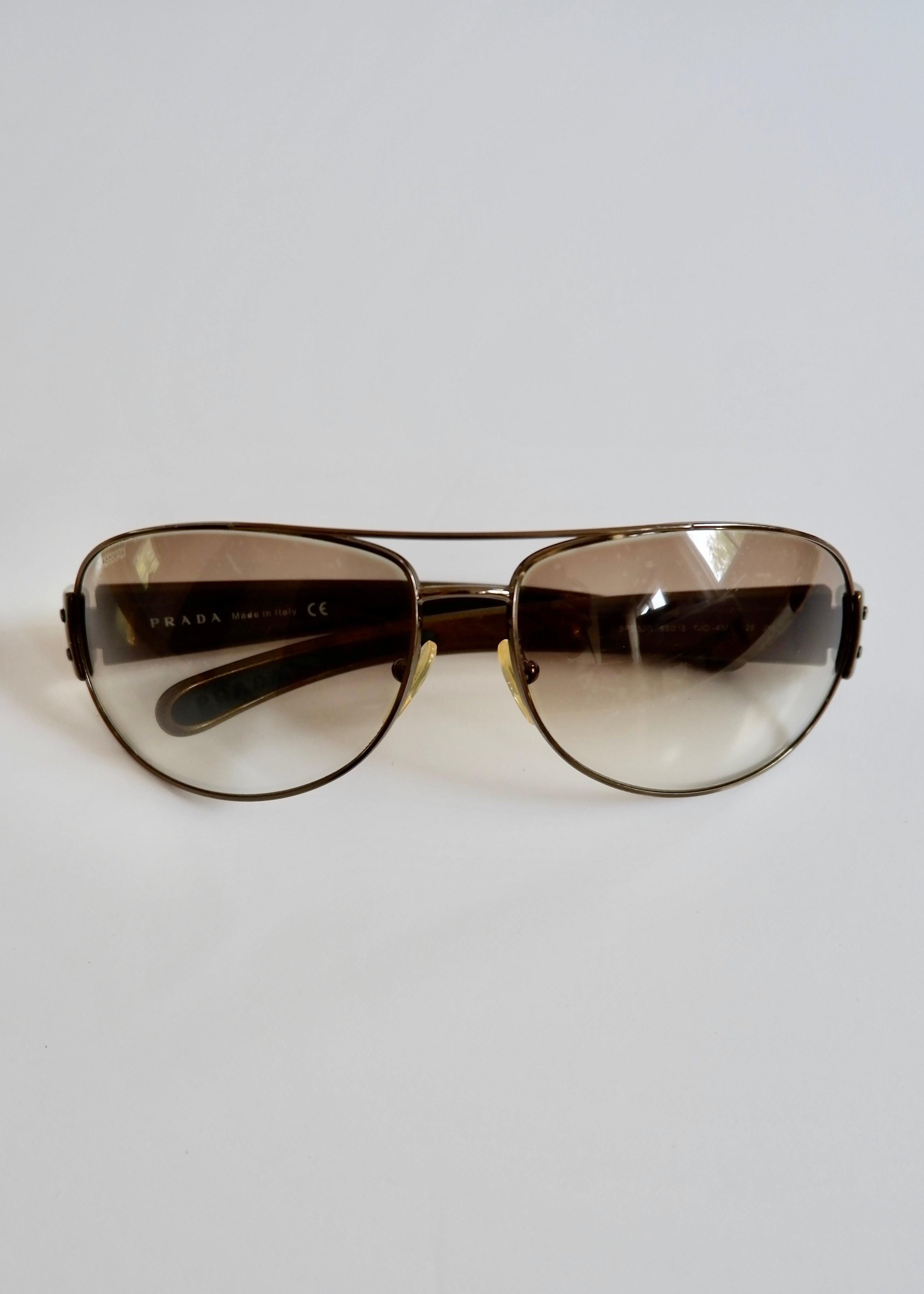 Authentic Preowned Prada Brown Metal Frame Sunglasses