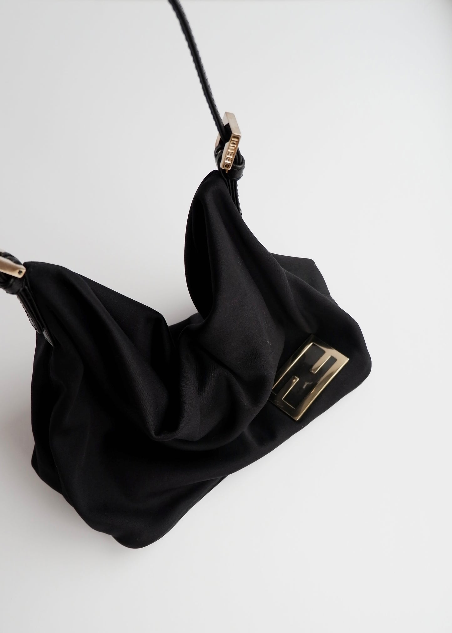 Authentic Preowned Fendi Black Neoprene Hobo Shoulder Bag