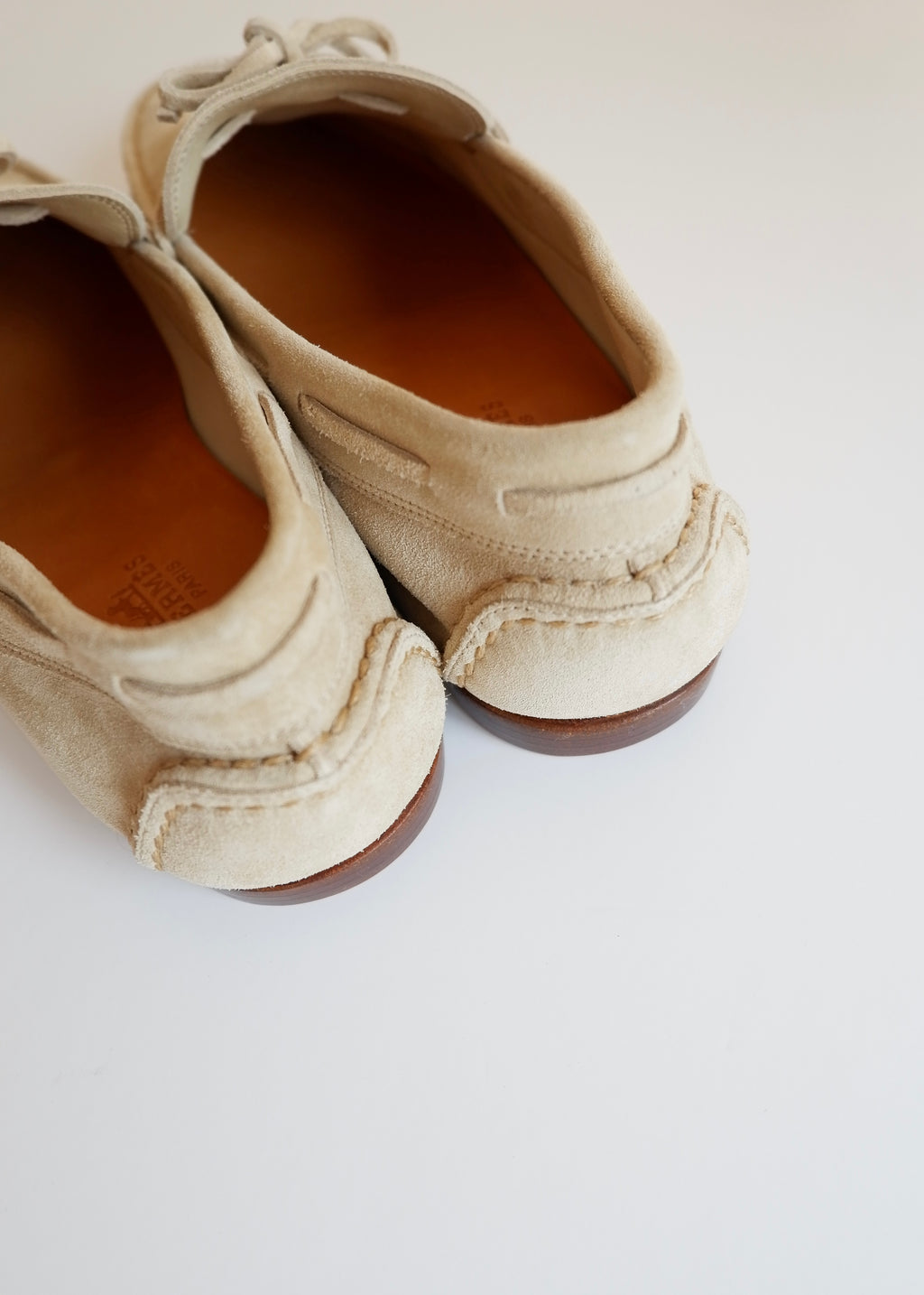 Authentic Preowned Hermes Light Beige Suede Loafers - 40