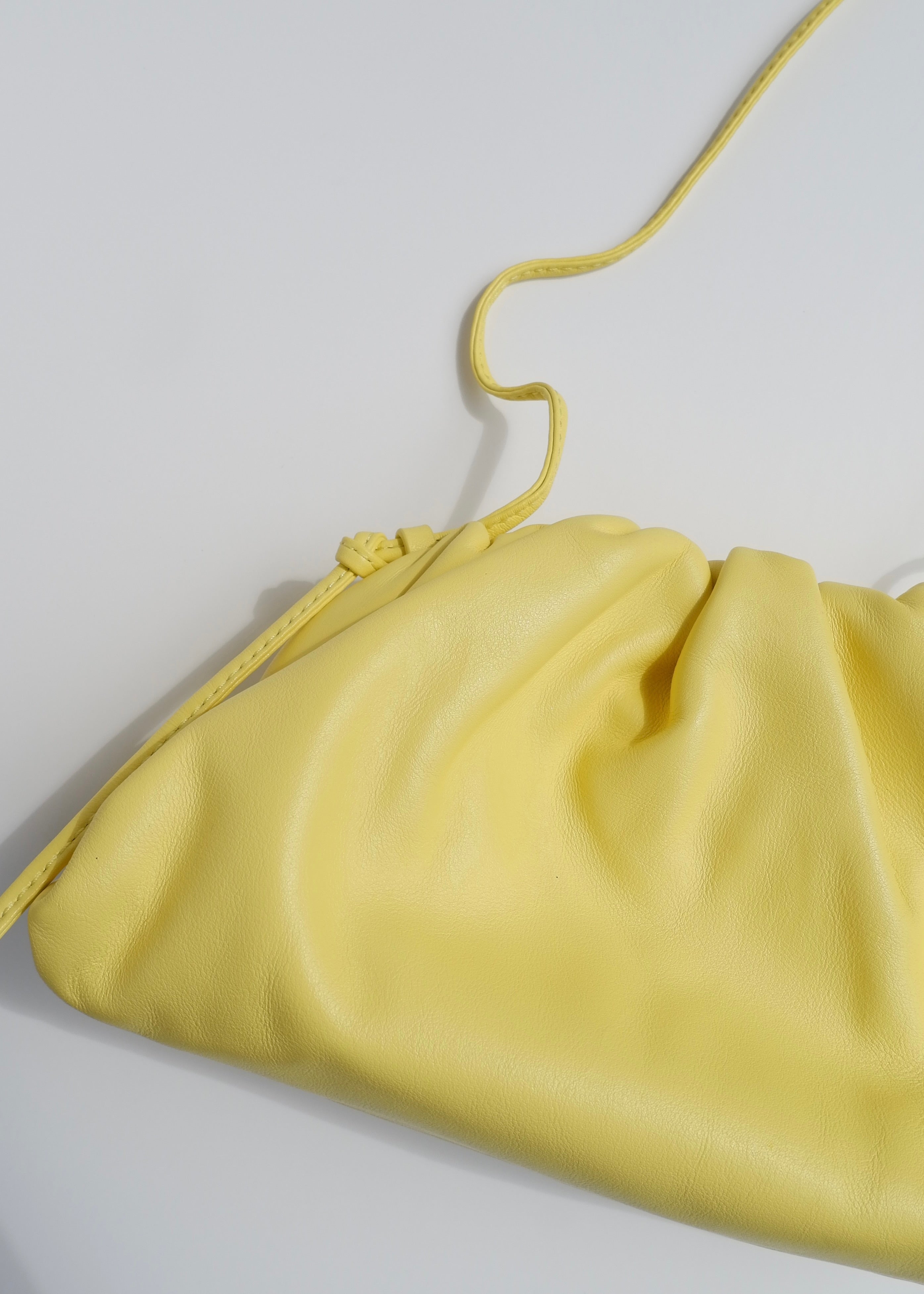 Authentic Preowned Bottega Veneta Yellow Leather Small The Pouch Crossbody