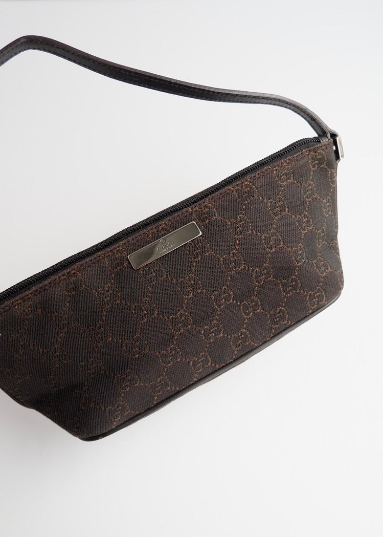 Authentic Preowned Gucci Brown GG Canvas Boat Pochette
