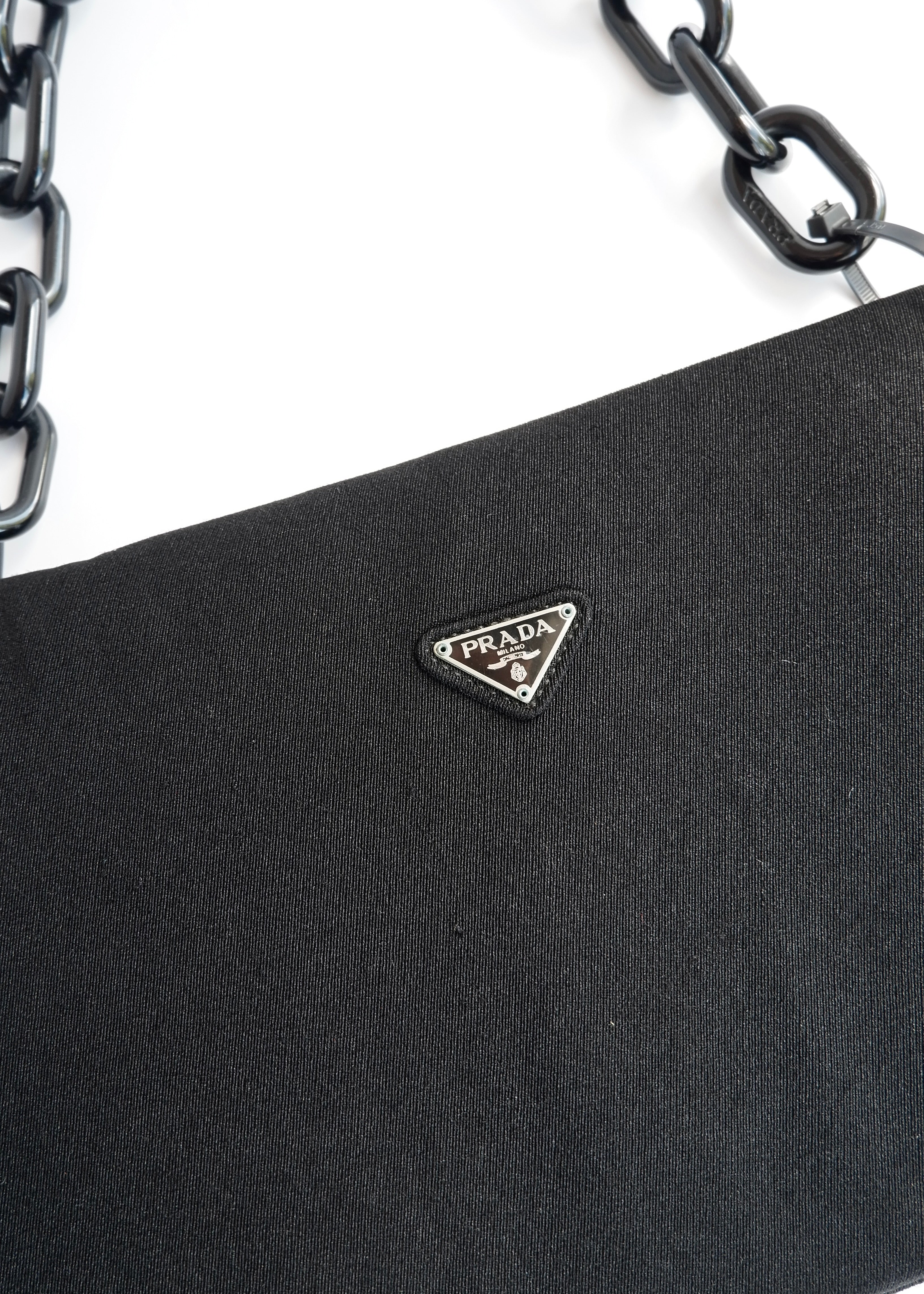 Authentic Preowned Vintage Prada Black Chain Strap Shoulder Bag
