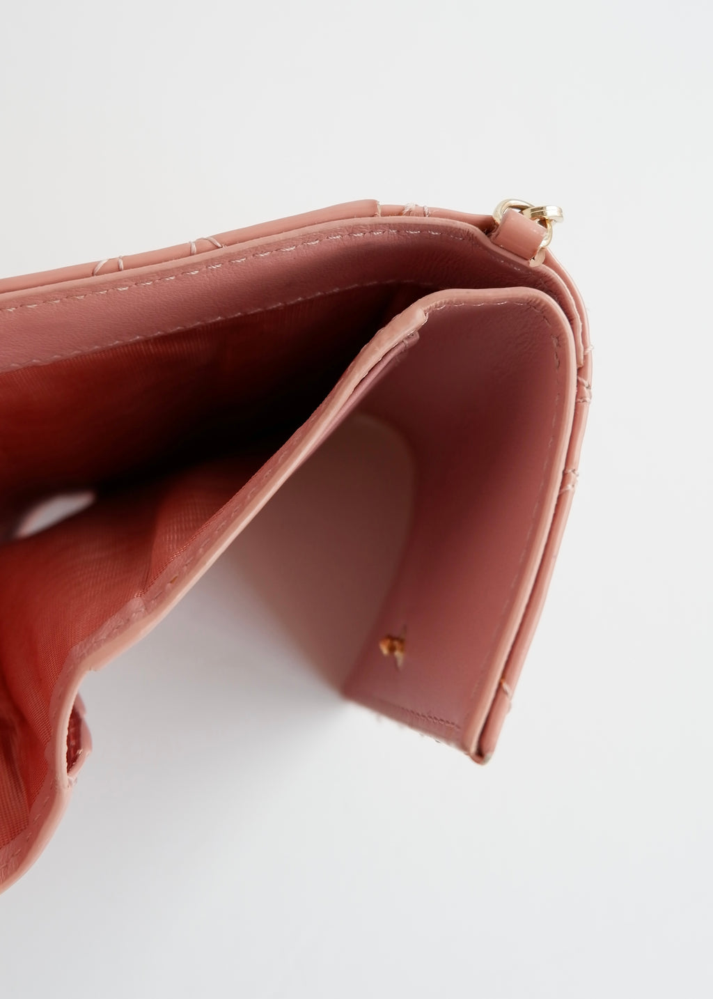 Authentic Preowned Dior Dusty Rose Patent Leather Lotus Wallet