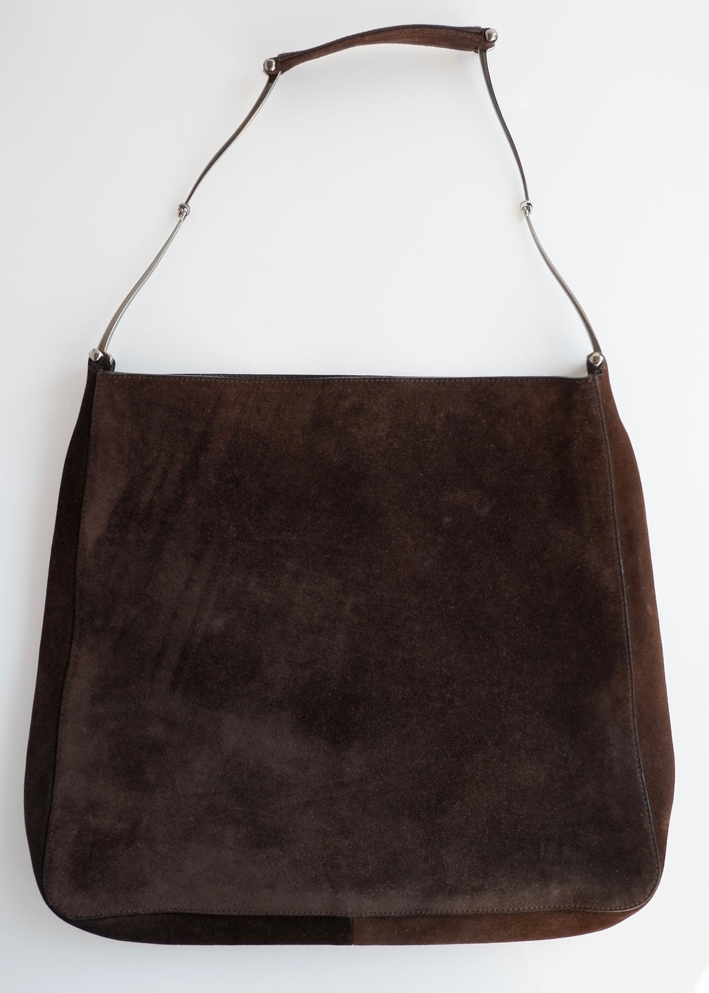 Sac à bandoulière Gucci d'occasion authentique en daim marron avec pochette