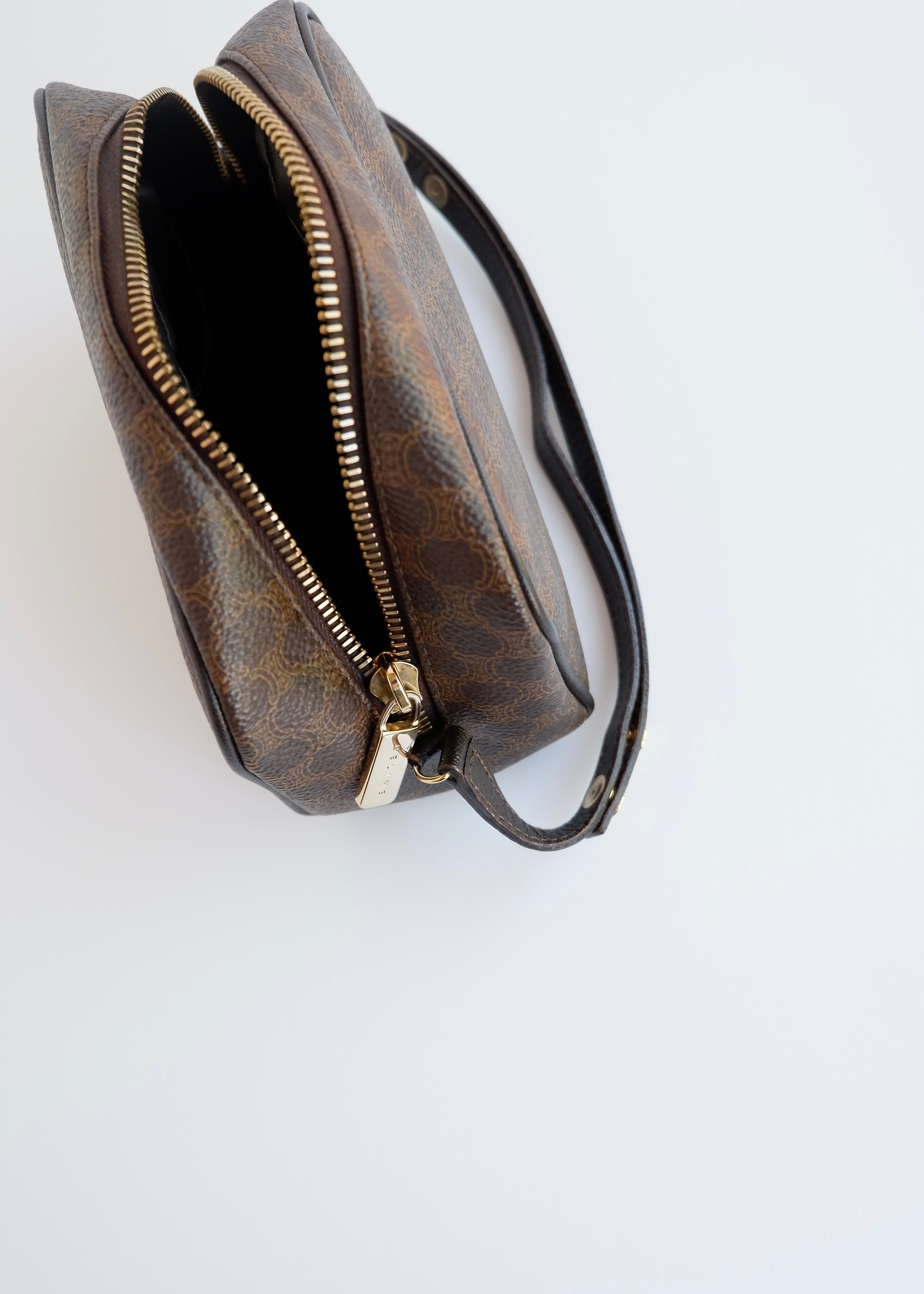 Authentic Preowned Vintage Celine Brown Coated Canvas Macadam Micro Shoulder Bag