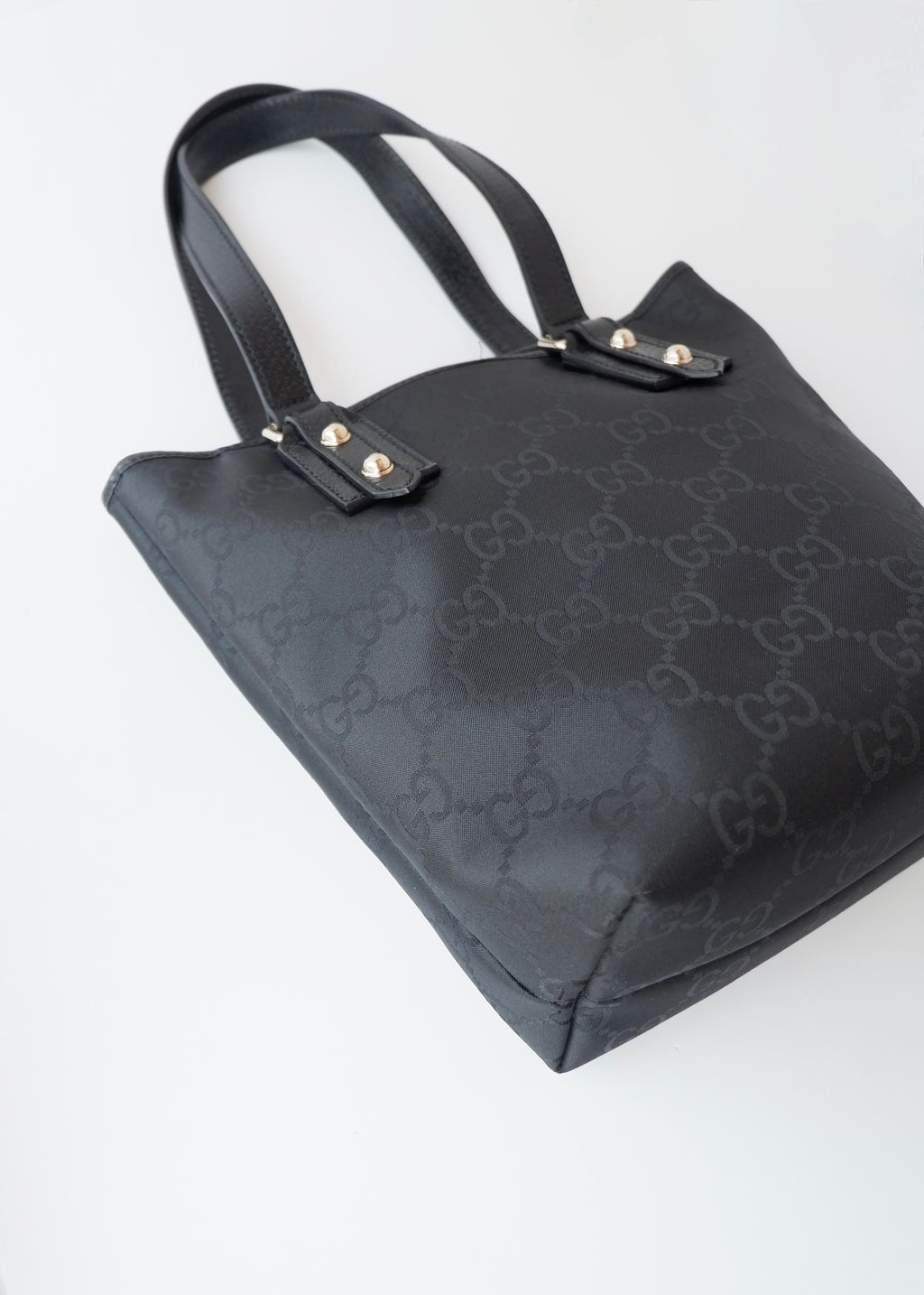 Preowned Gucci Black Large GG Canvas/Leather Shoulder Tote
