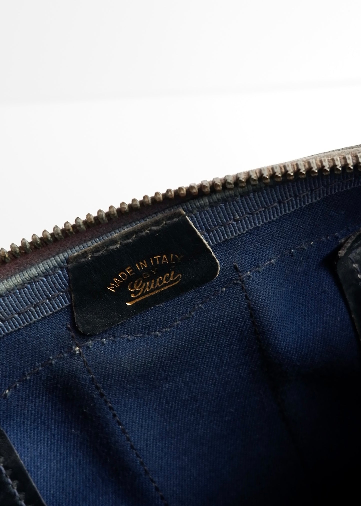 Authentic Preowned Vintage Gucci Navy Boston Bag