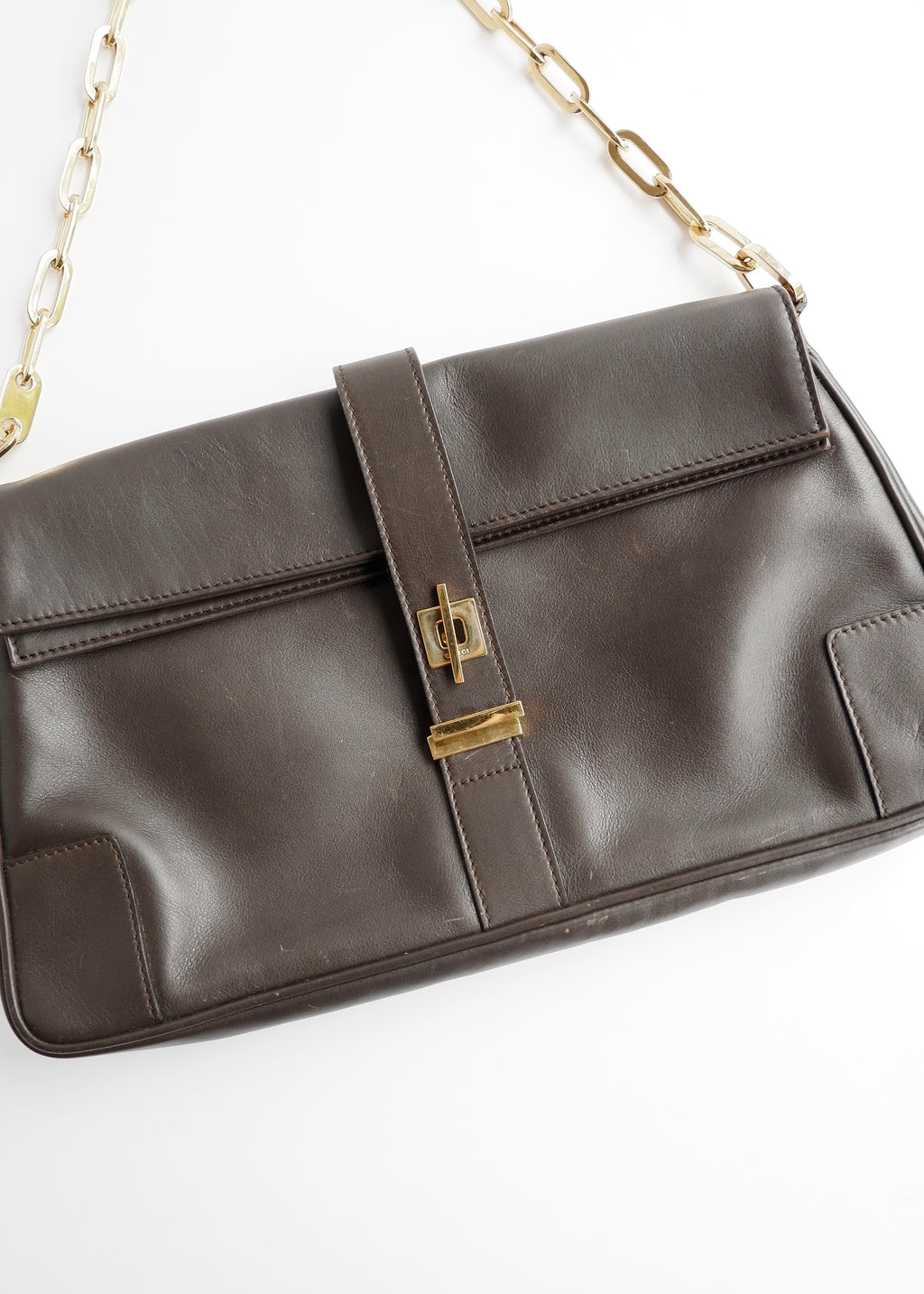 Authentic Preowned Gucci Brown Leather Shoulder Bag
