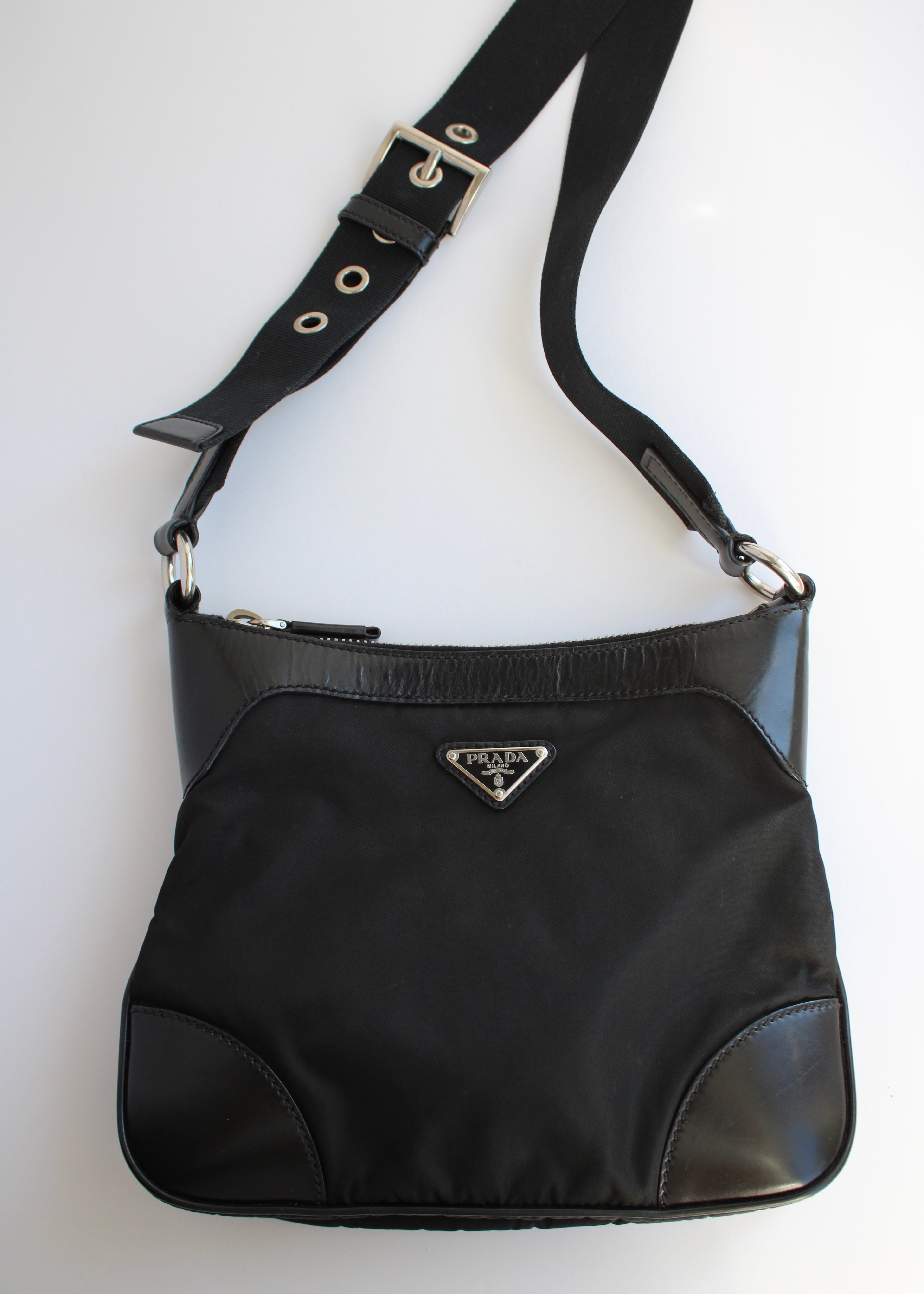 Authentic Preowned Prada Black Nylon/Leather Crossbody Bag