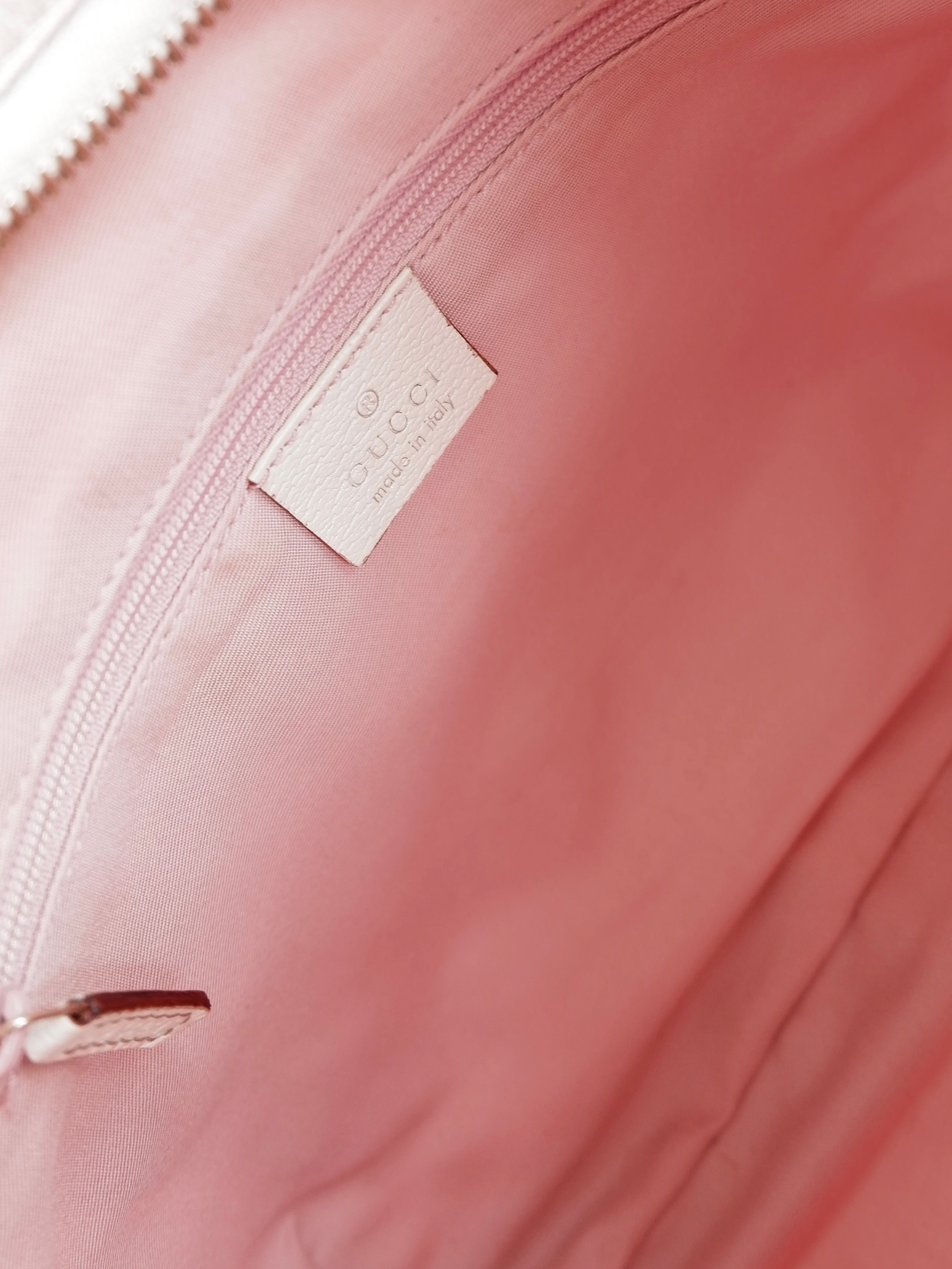Authentic Preowned Gucci Pink/White GG Canvas Shoulder Bag