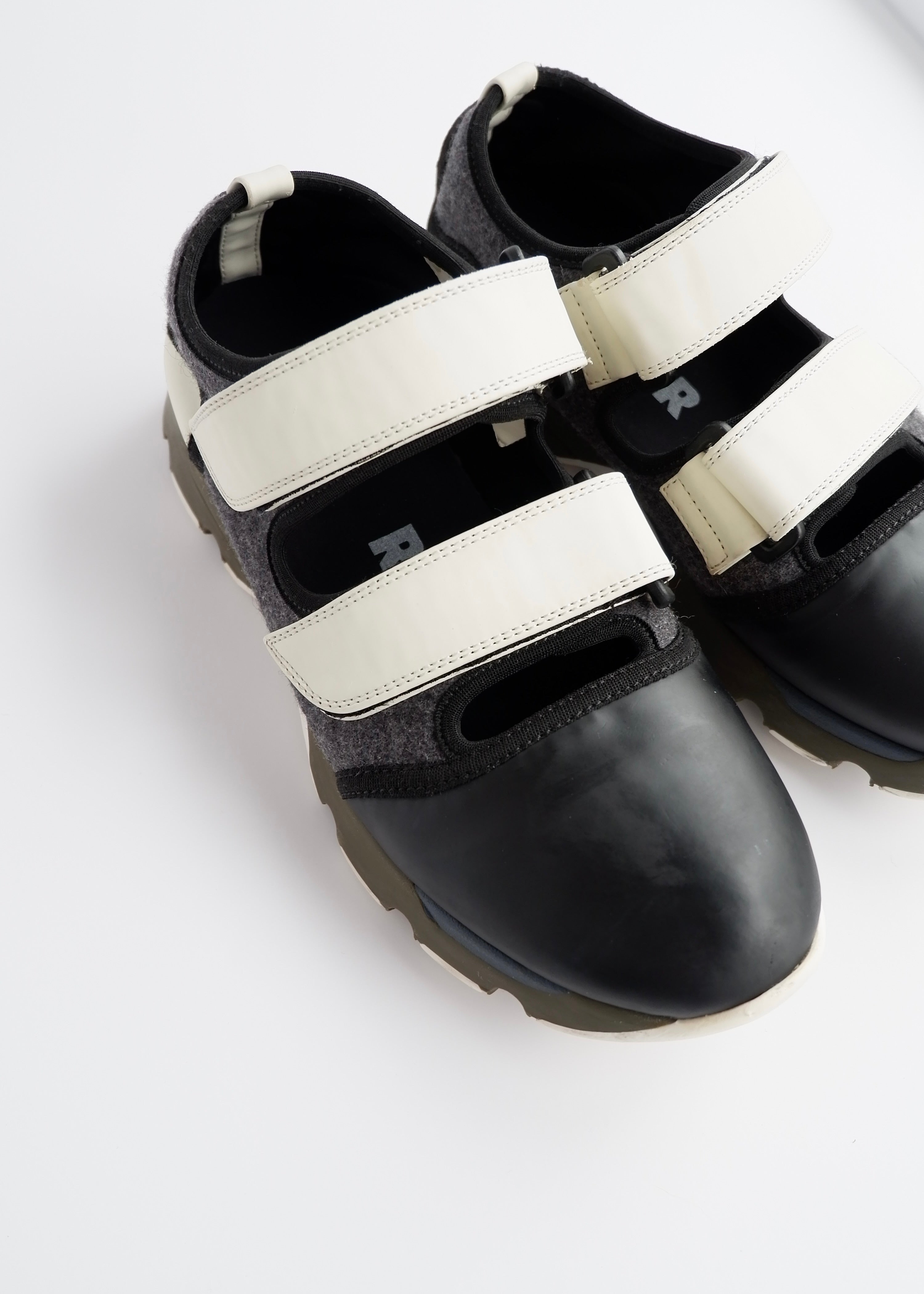 Authentic Preowned Marni Black/Green Techno Fabric Velcro Sneakers - 40