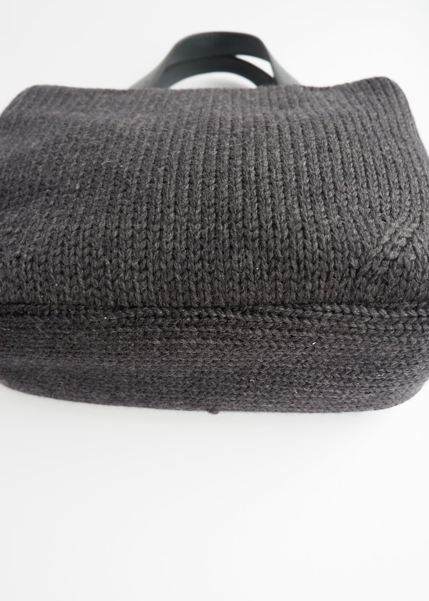 Authentic Preowned Prada Black Knitted/Leather Handbag