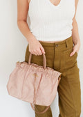 Sac Prada en nylon rose poudré deux en un authentique et d'occasion