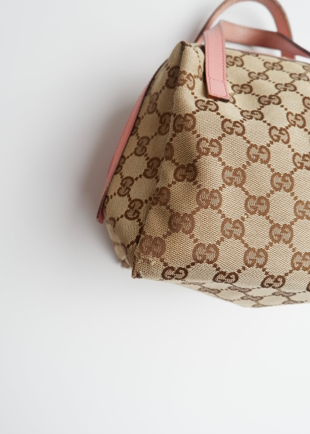 Authentic Preowned Gucci GG Canvas Pink Tofu Handbag