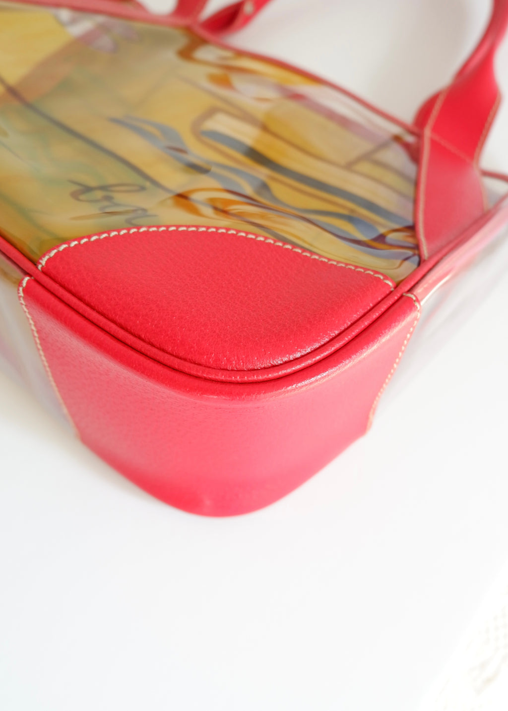 Preowned Prada Red Canvas/ PVC Summer Pattern Tote Bag