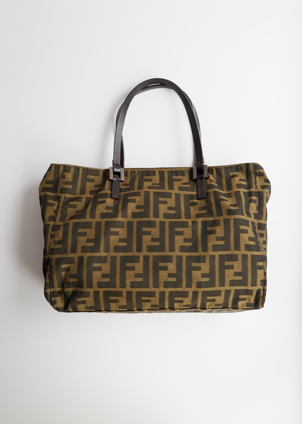 Sac à main Fendi d'occasion authentique vintage en toile Zucca marron