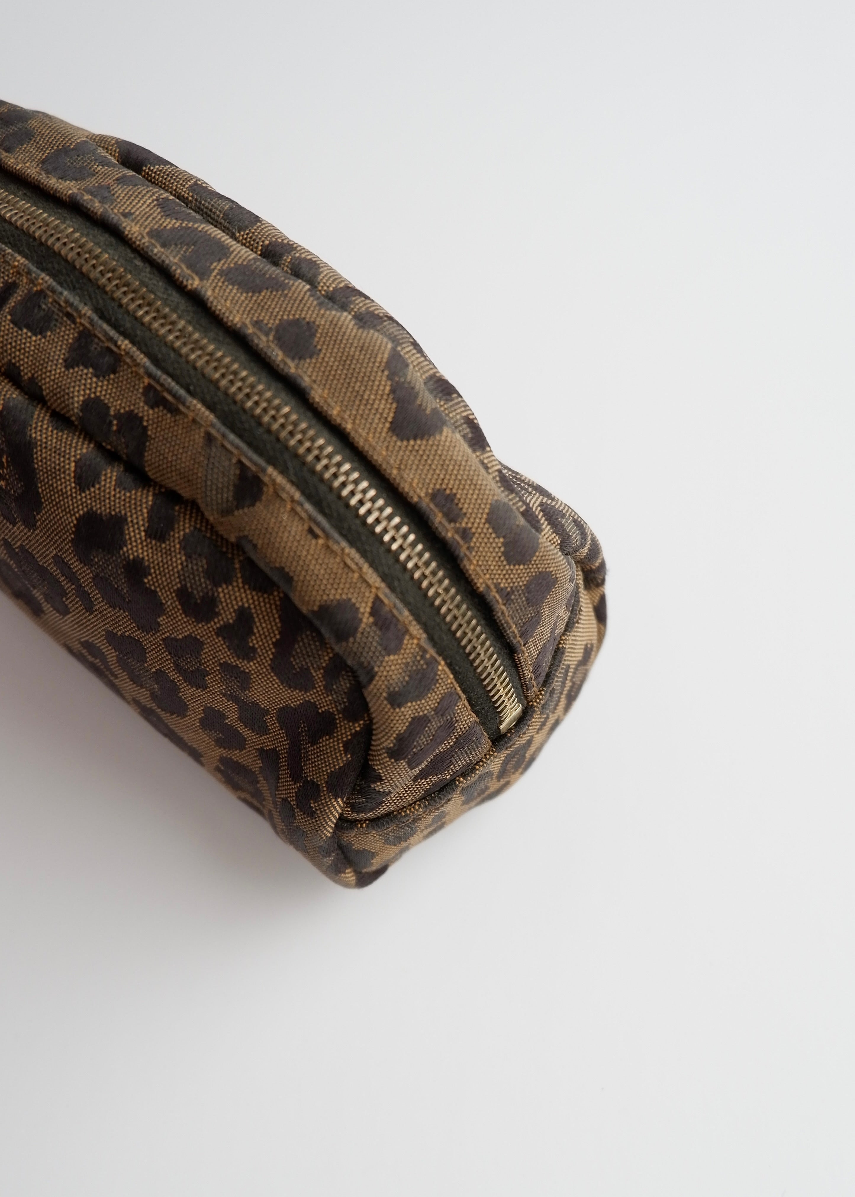 Authentic Preowned Fendi Brown Animal Print Canvas Pouch