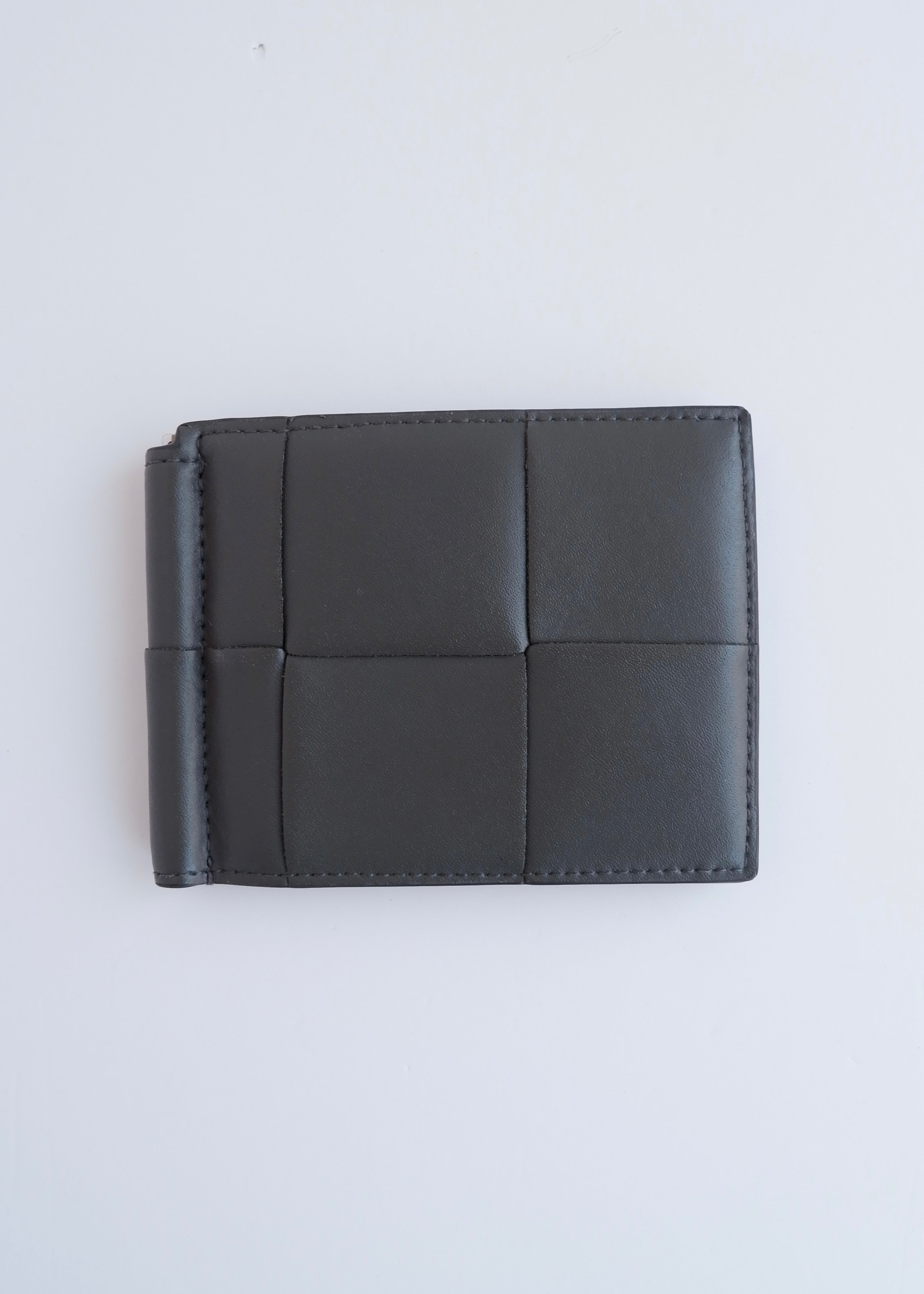 Portefeuille Bottega Veneta Cassette en cuir gris authentique d'occasion