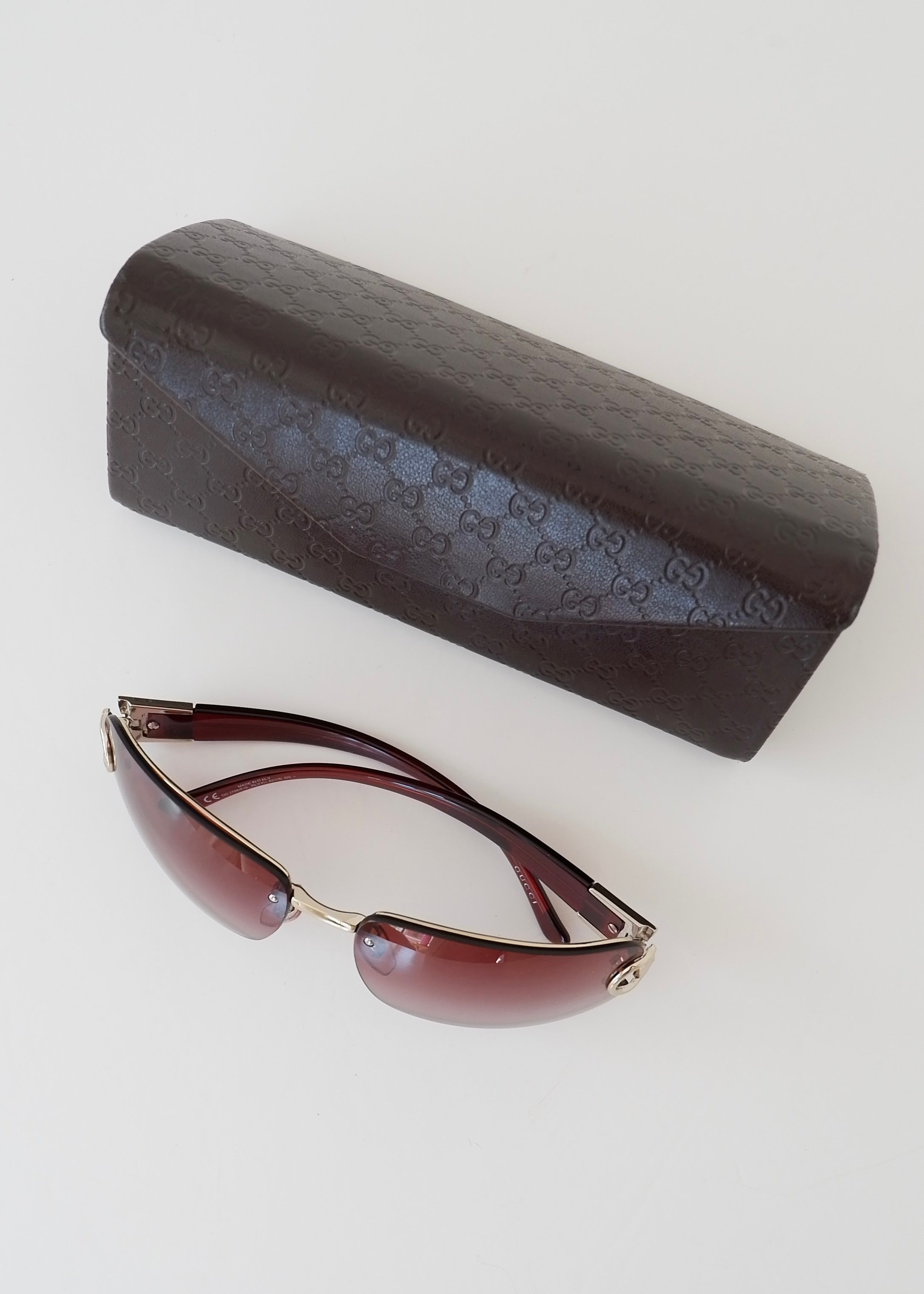Authentic Preowned Gucci Burgundy Frameless Sunglasses