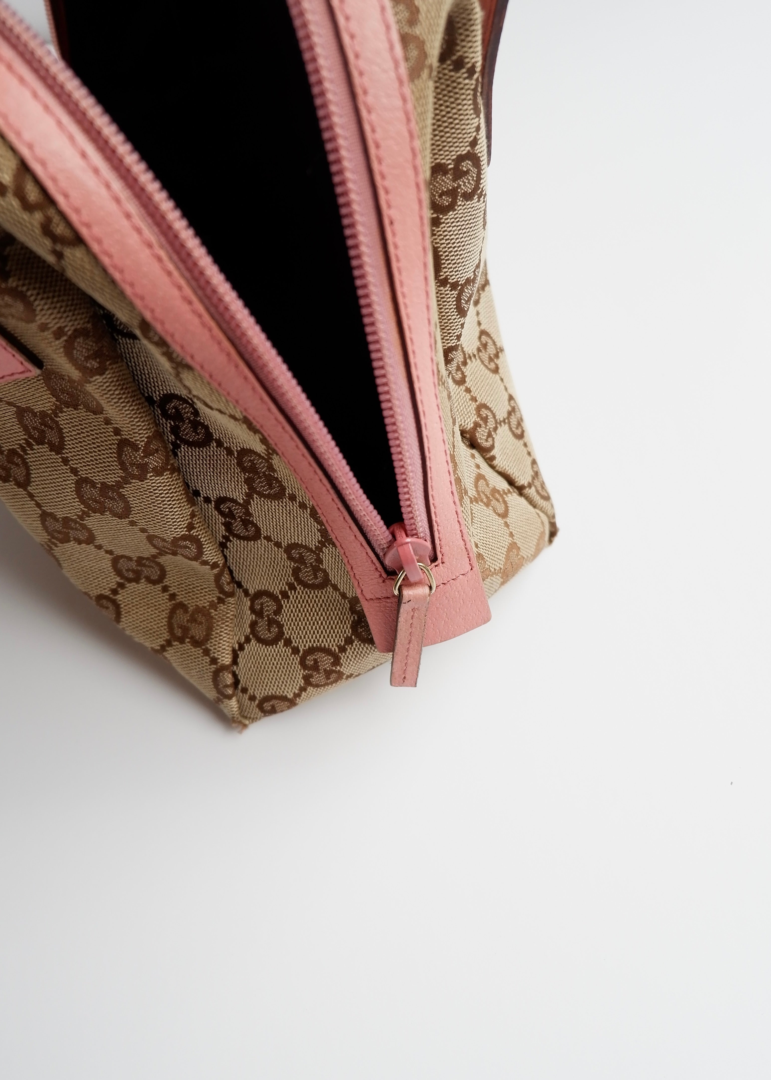 Authentic Preowned Gucci GG Canvas Pink Tofu Handbag