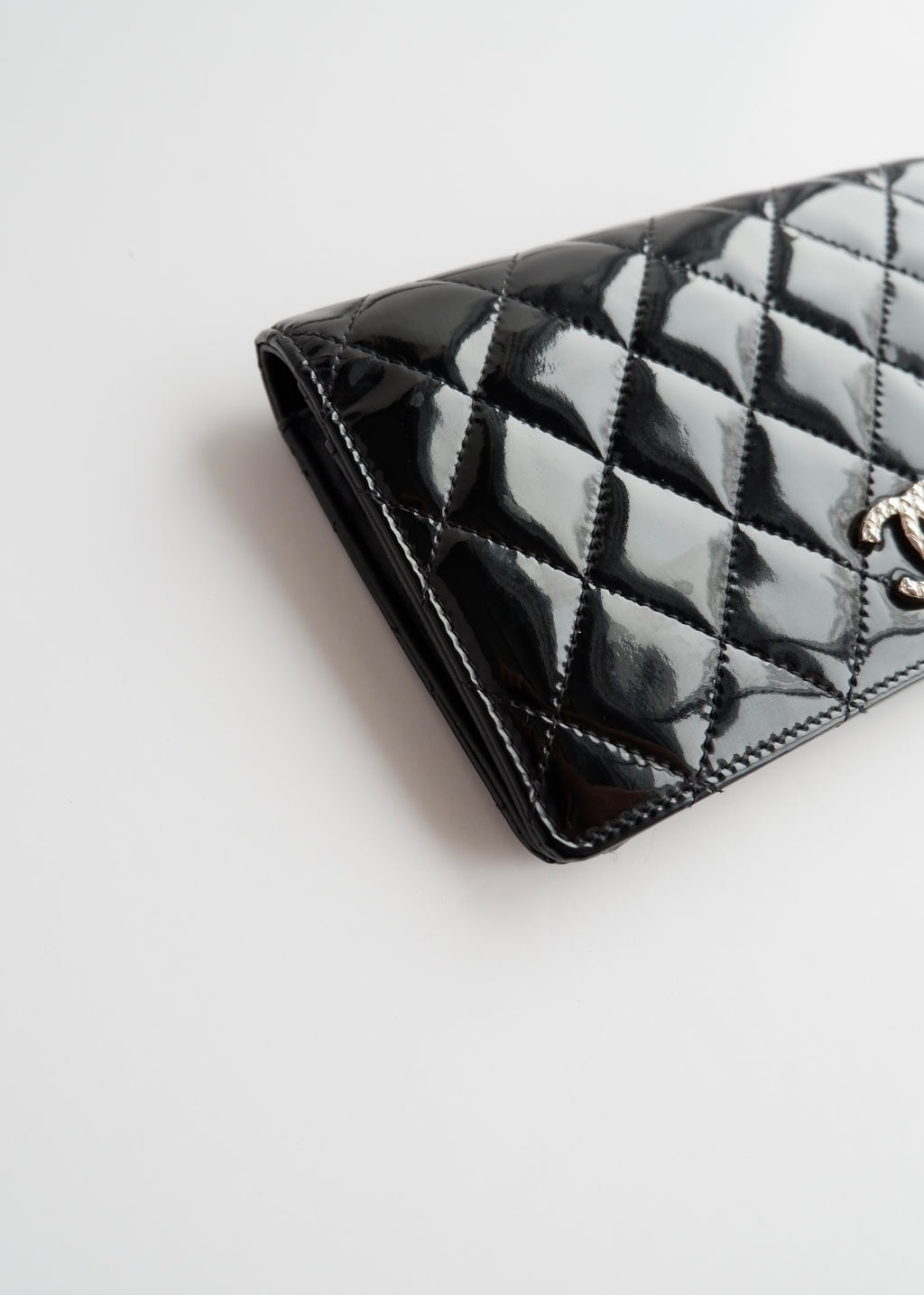 Authentic Preowned Chanel Black Patent Leather Long Wallet