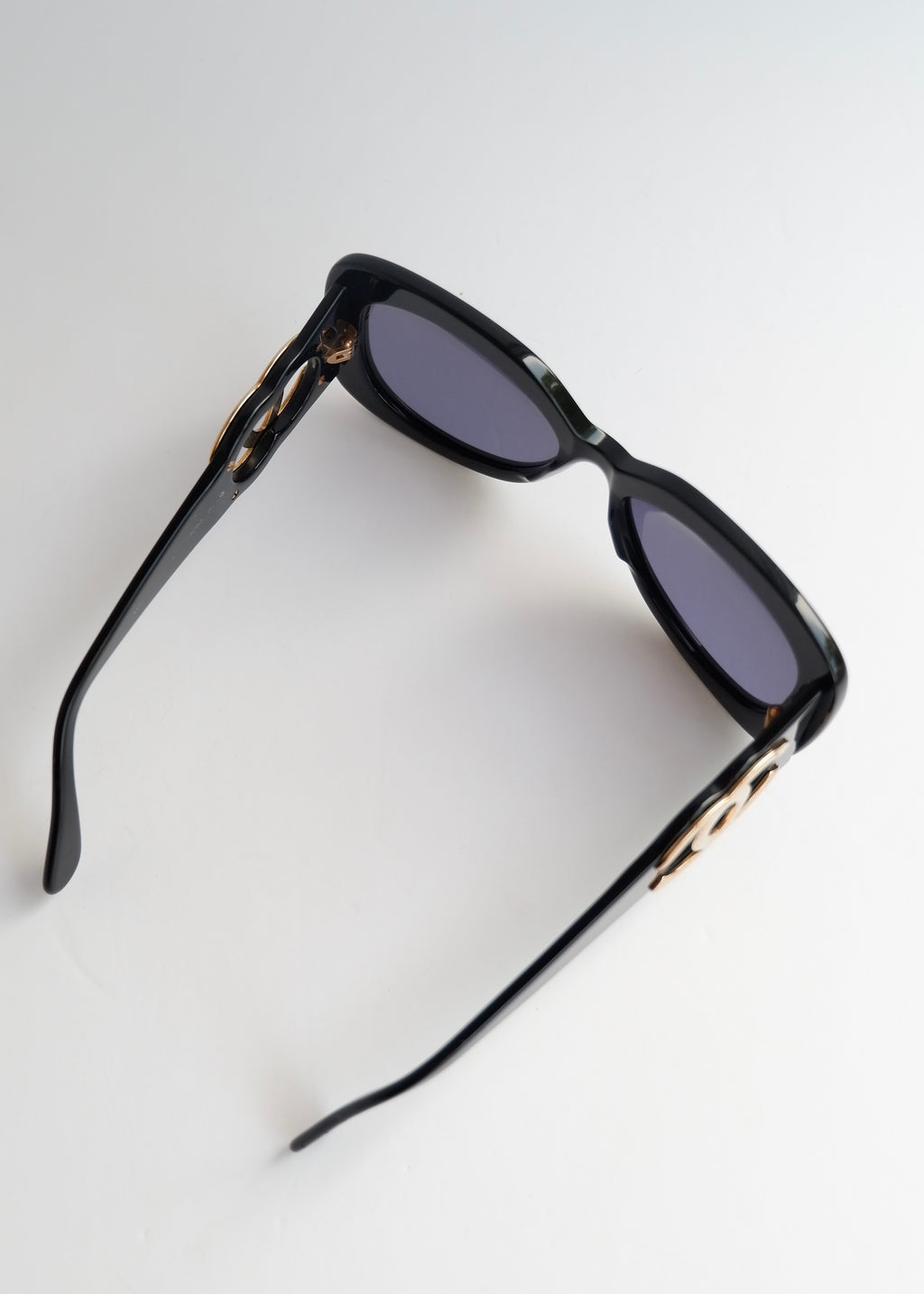 Preowned Chanel Black Acetate Oversized Square Frame Sunglasses
