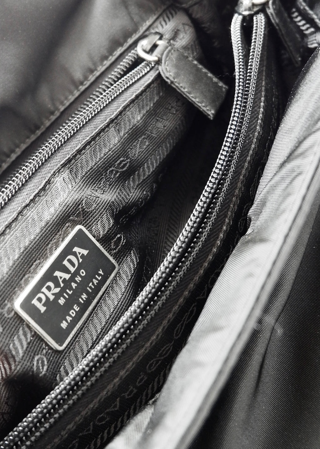 Authentic Prewned Prada Black Nylon Top Handle Handbag