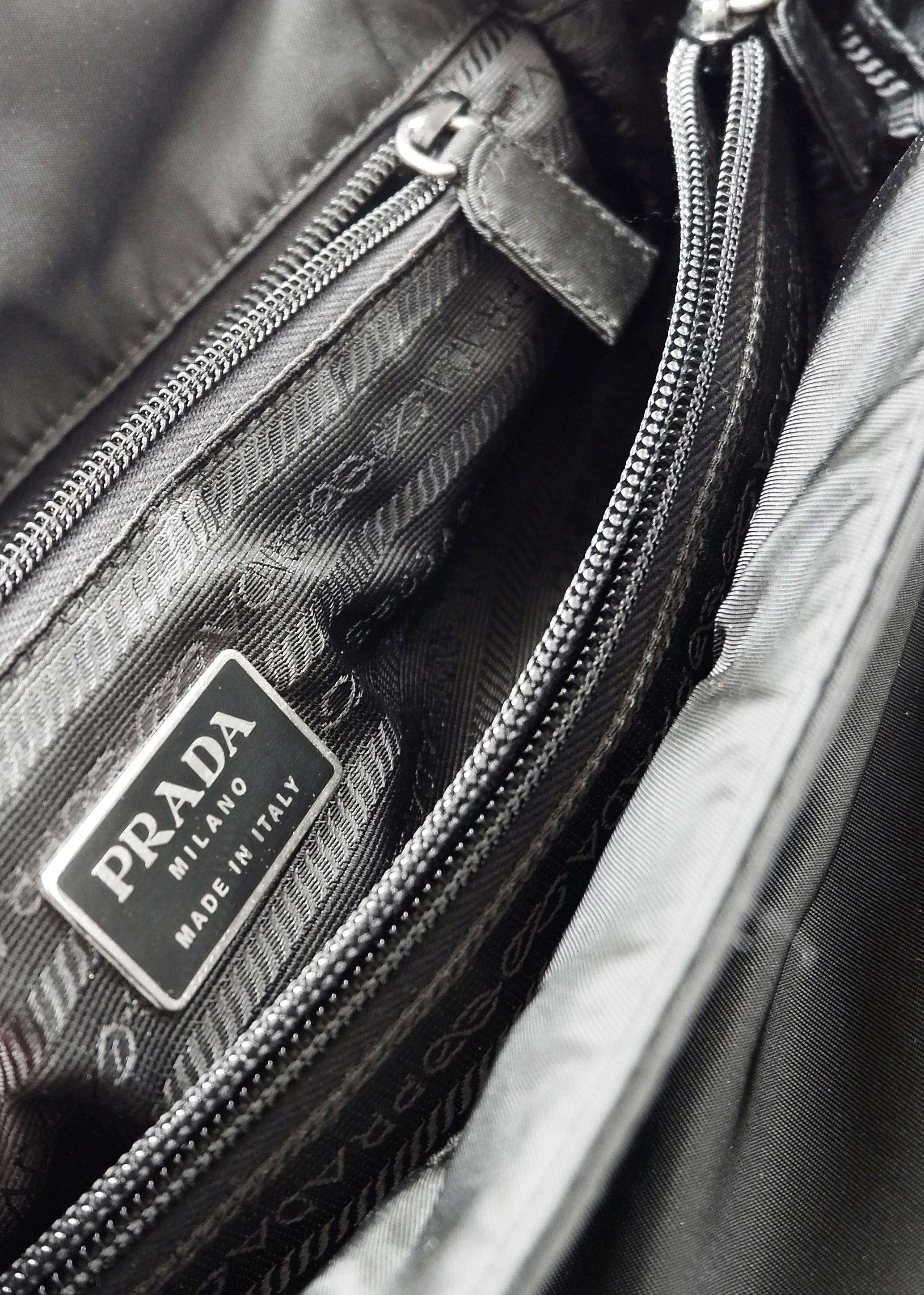 Authentic Prewned Prada Black Nylon Top Handle Handbag