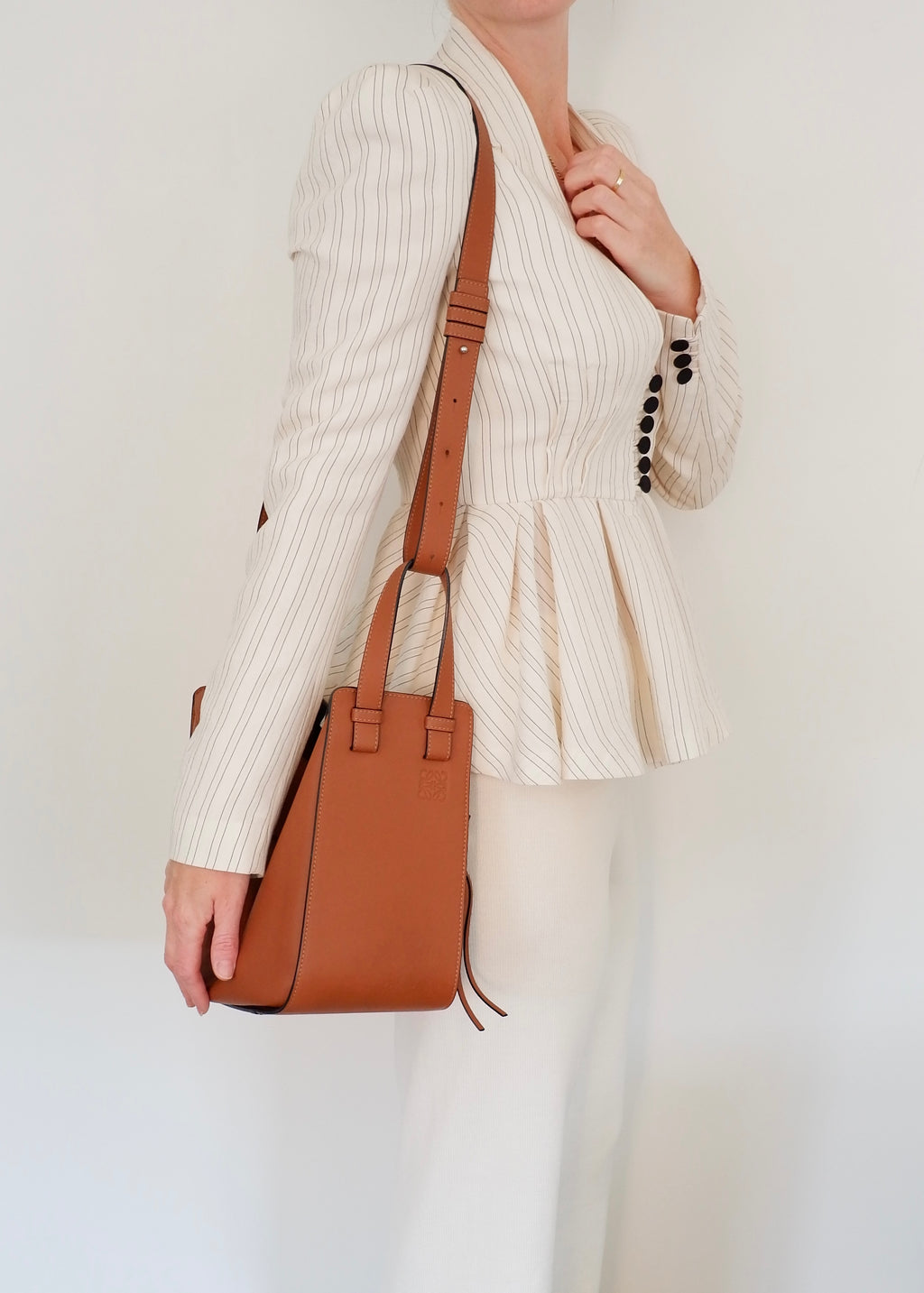 Preowned Loewe Brown Leather Hammock Bag