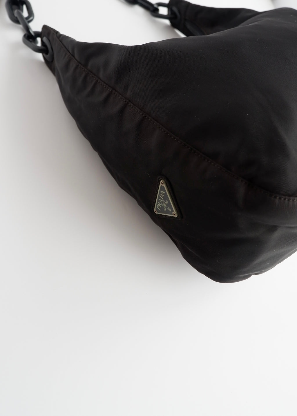 Authentic Preowned Prada Black Nylon Hobo Shoulder Bag